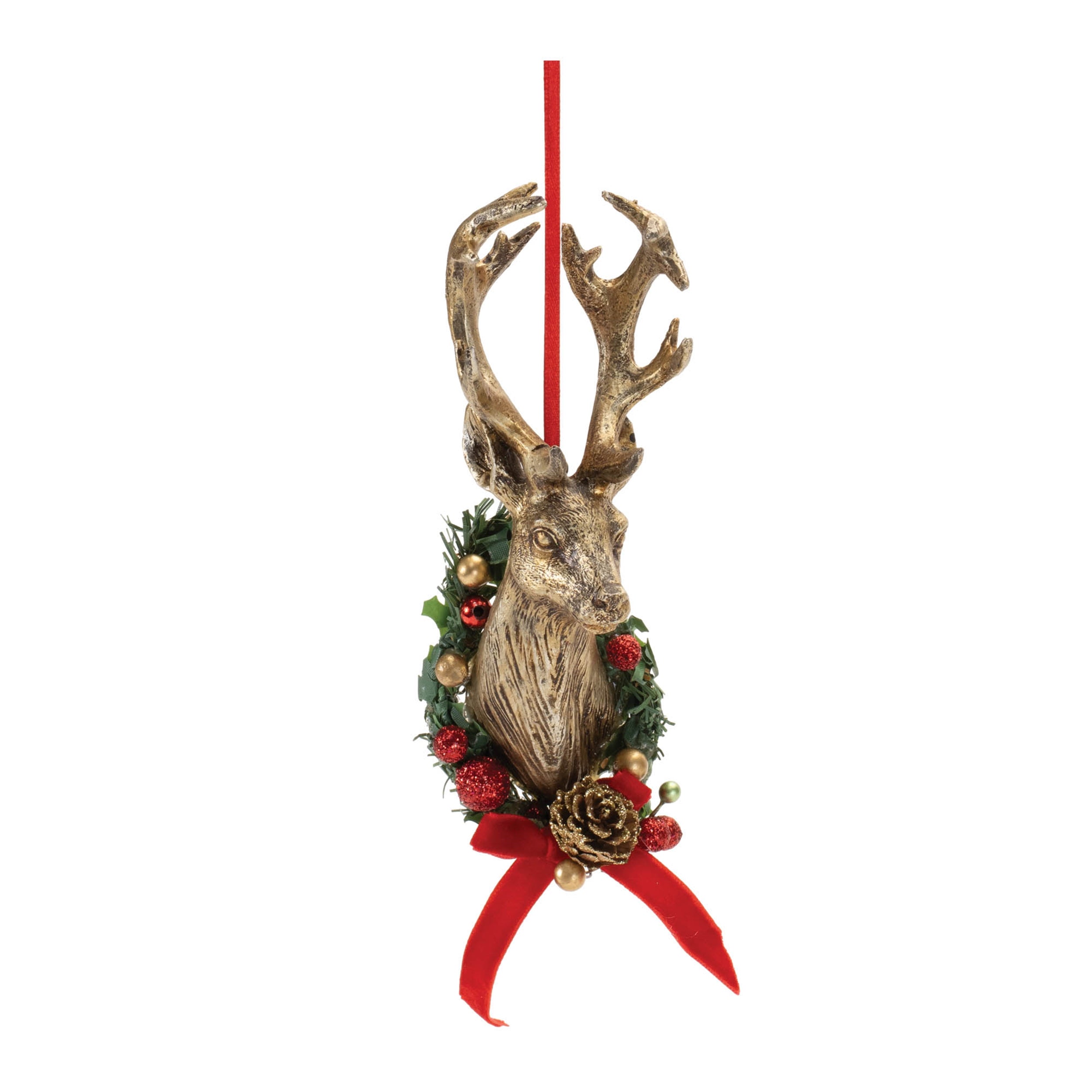 Deer Mount Ornament (Set of 6) 6H Resin