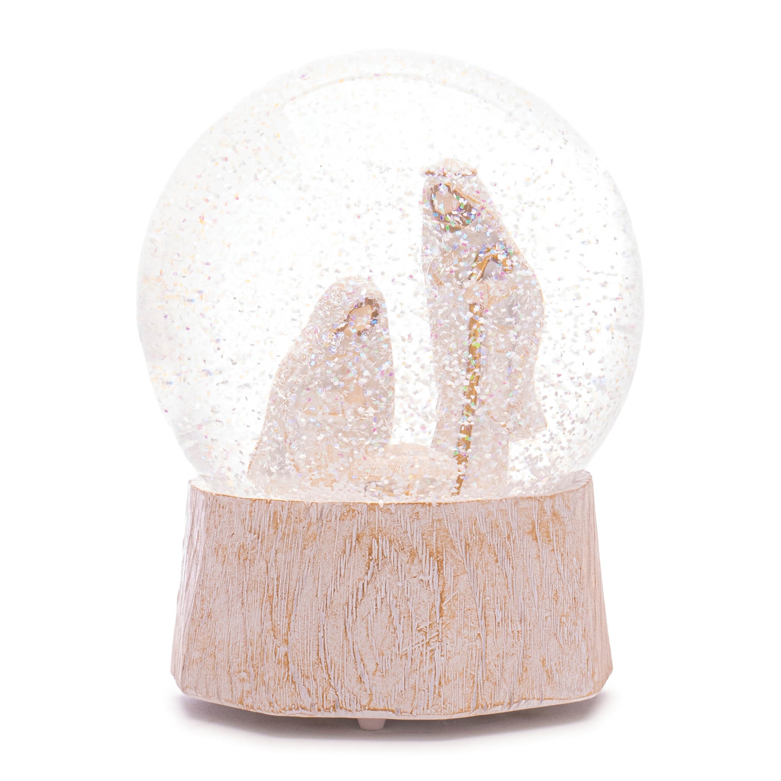 Musical Snow Globe w/Holy Family 5.75H Resin (Wind-Up)