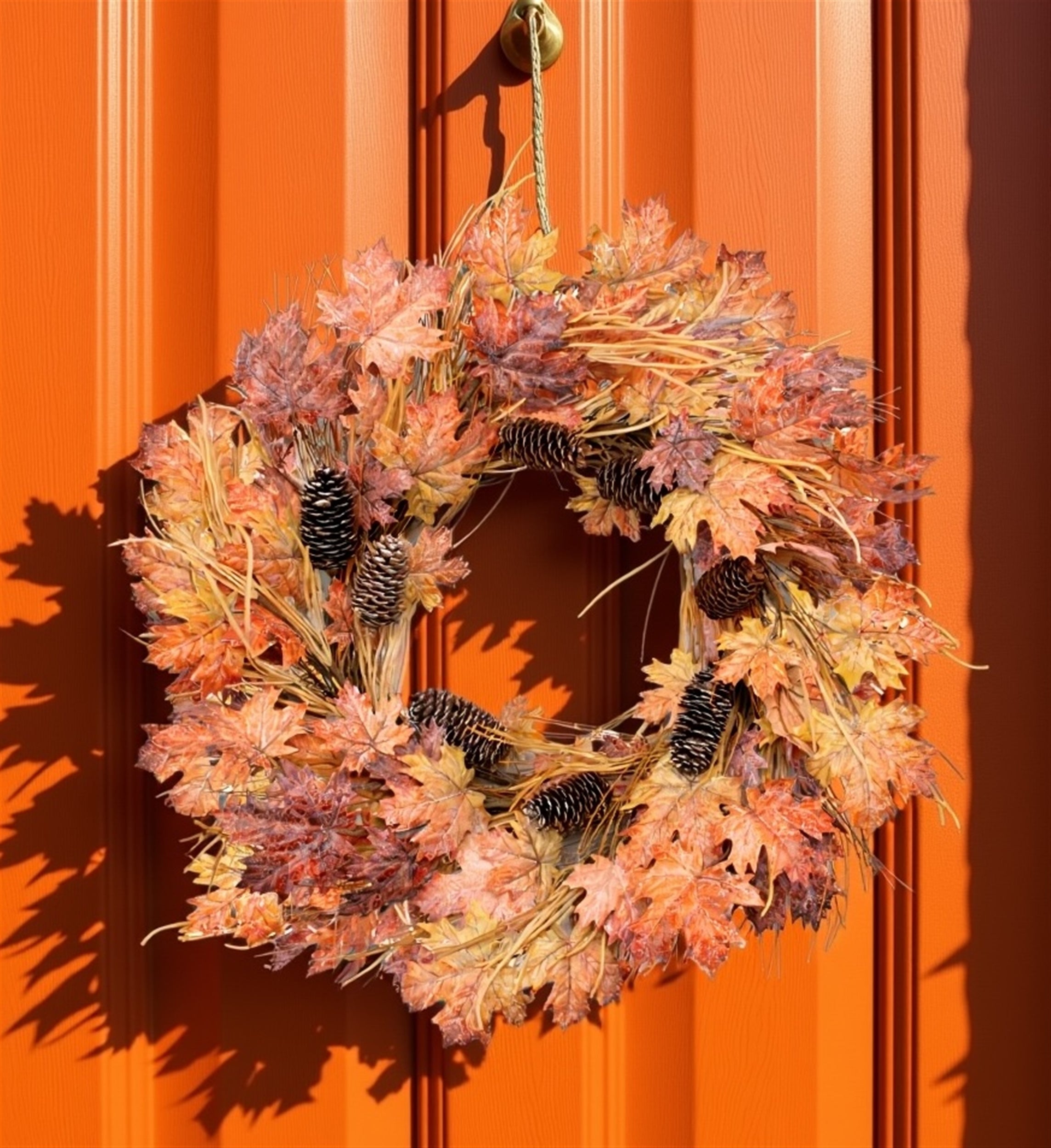 Mixed Maple Leaf Wreath 26D Polyester