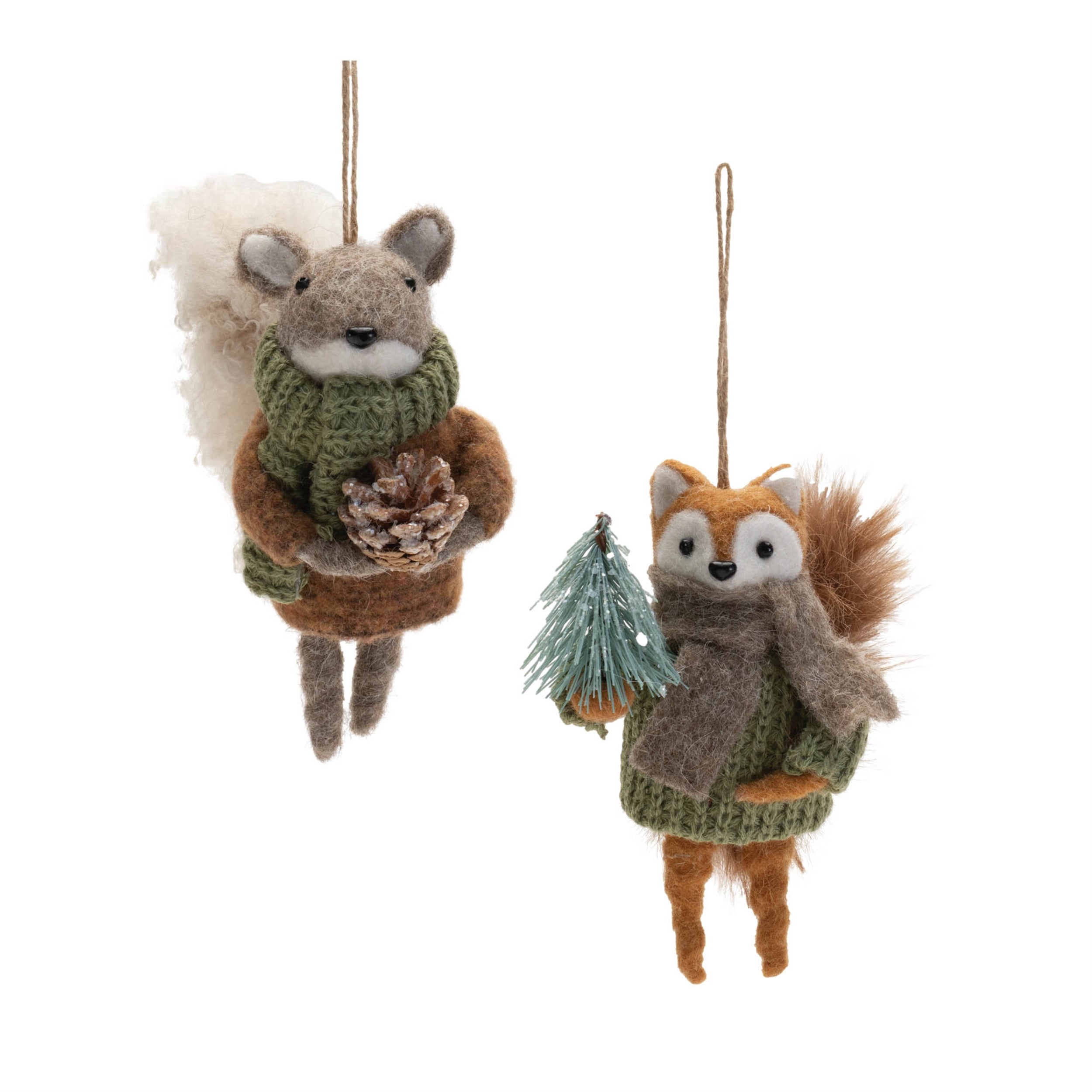 Squirrel and Fox Ornament (Set of 12) 6H Polyester