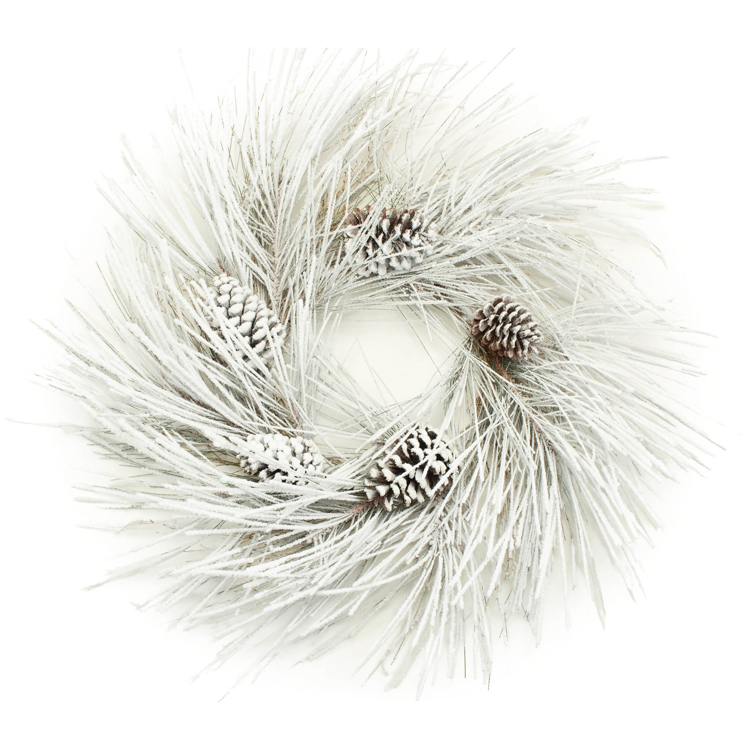 Flocked Pine Wreath 28D PVC