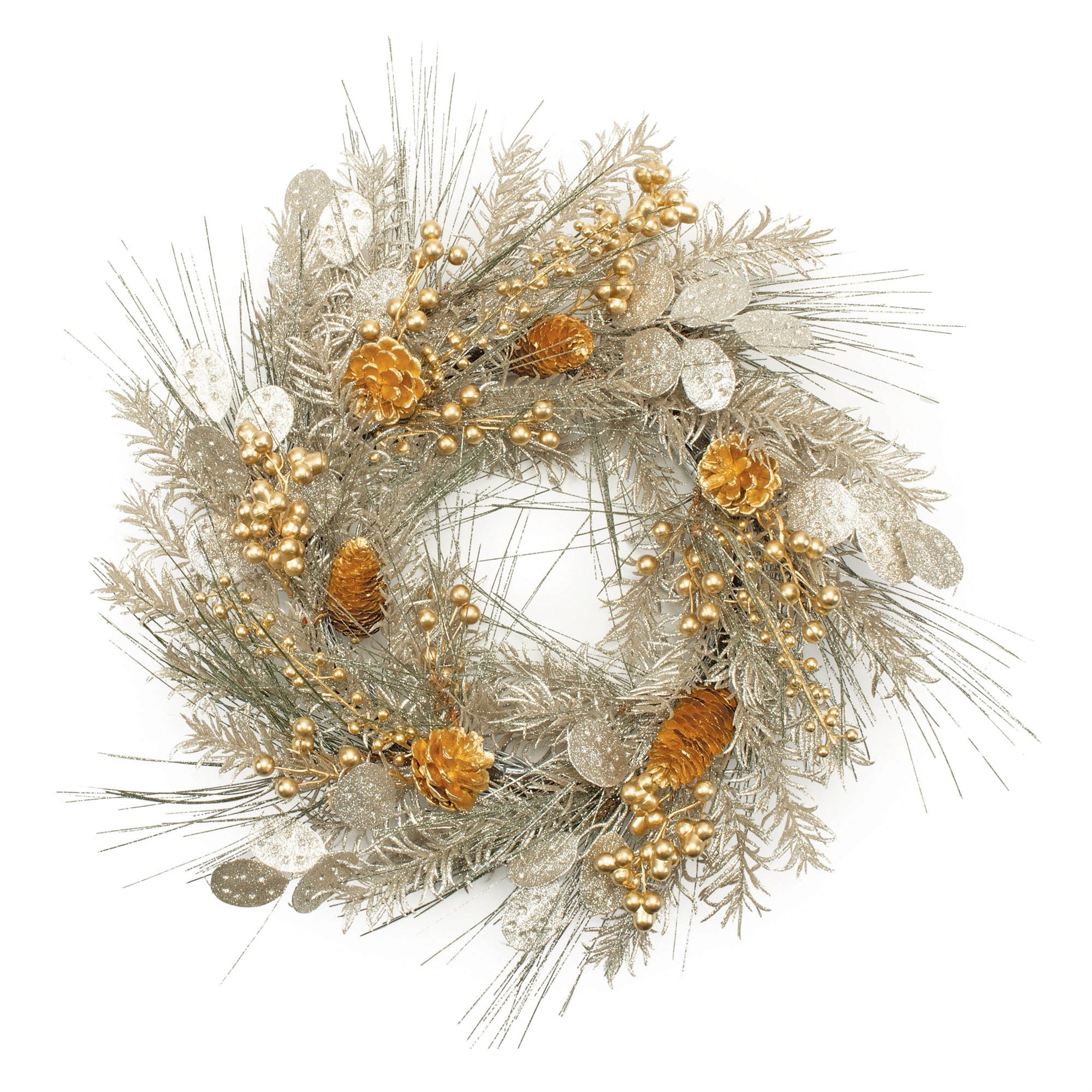 Mixed Pine and Berry Wreath 20D Plastic