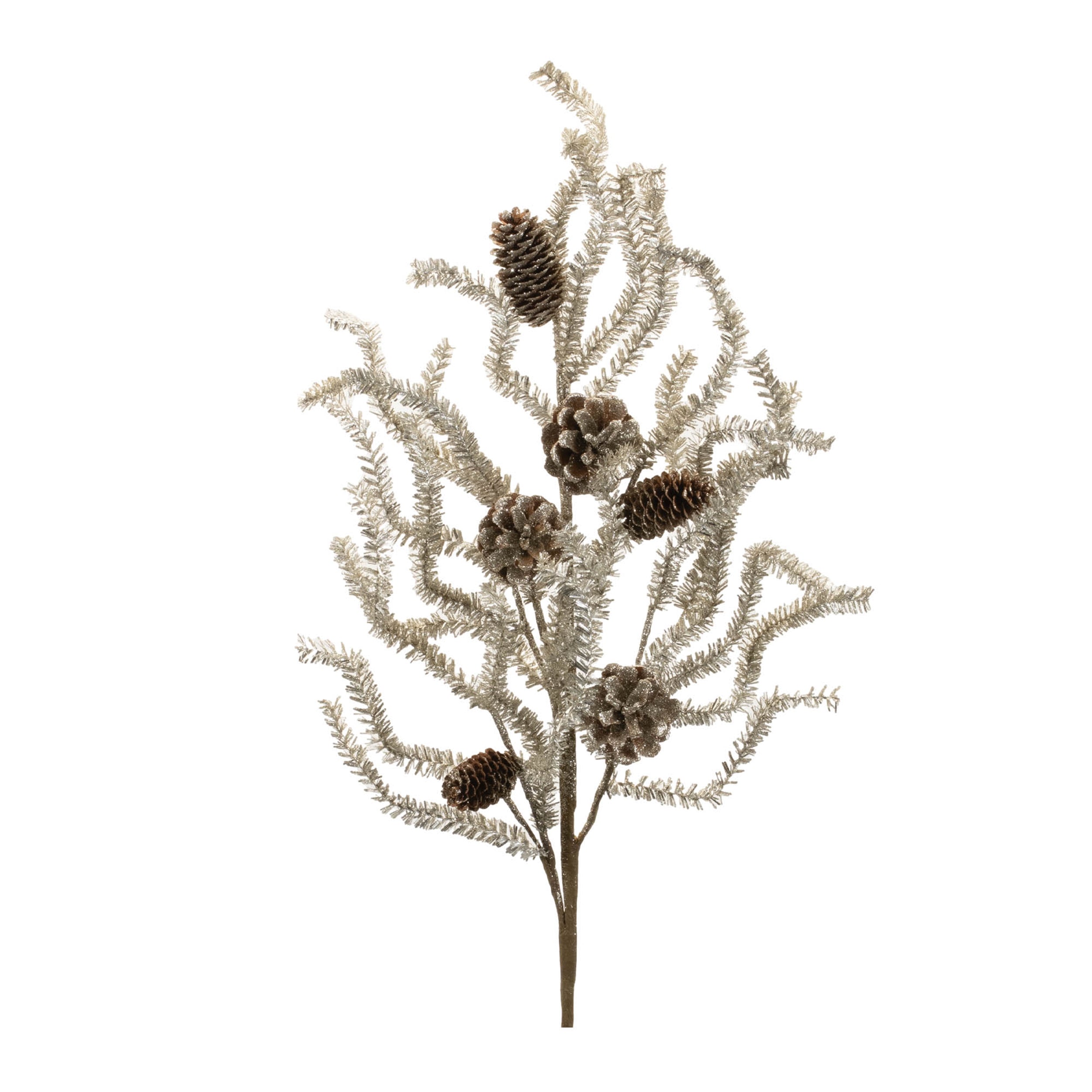 Tinsel Pine Spray (Set of 6) 32H Plastic/Cone