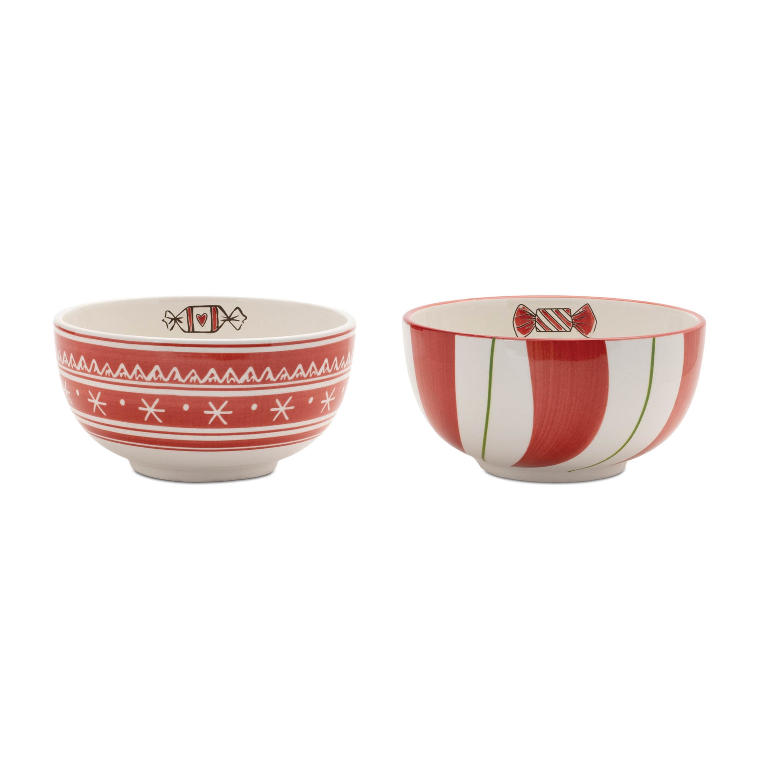 Santa Candy Bowl (Set of 4) 6D x 3.25H Ceramic