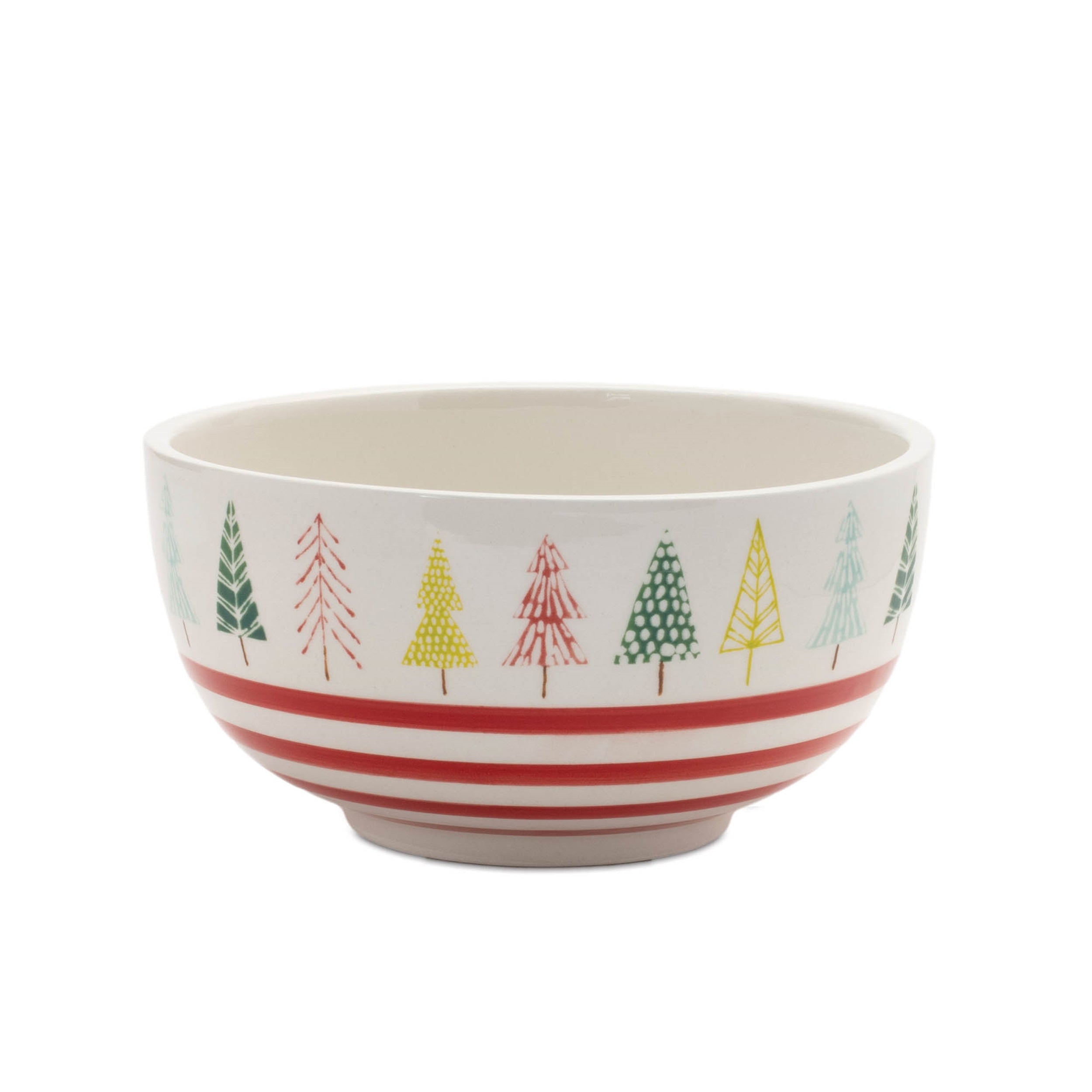 Bowl w/Tree Pattern (Set of 4) 6D x 3.25H Ceramic