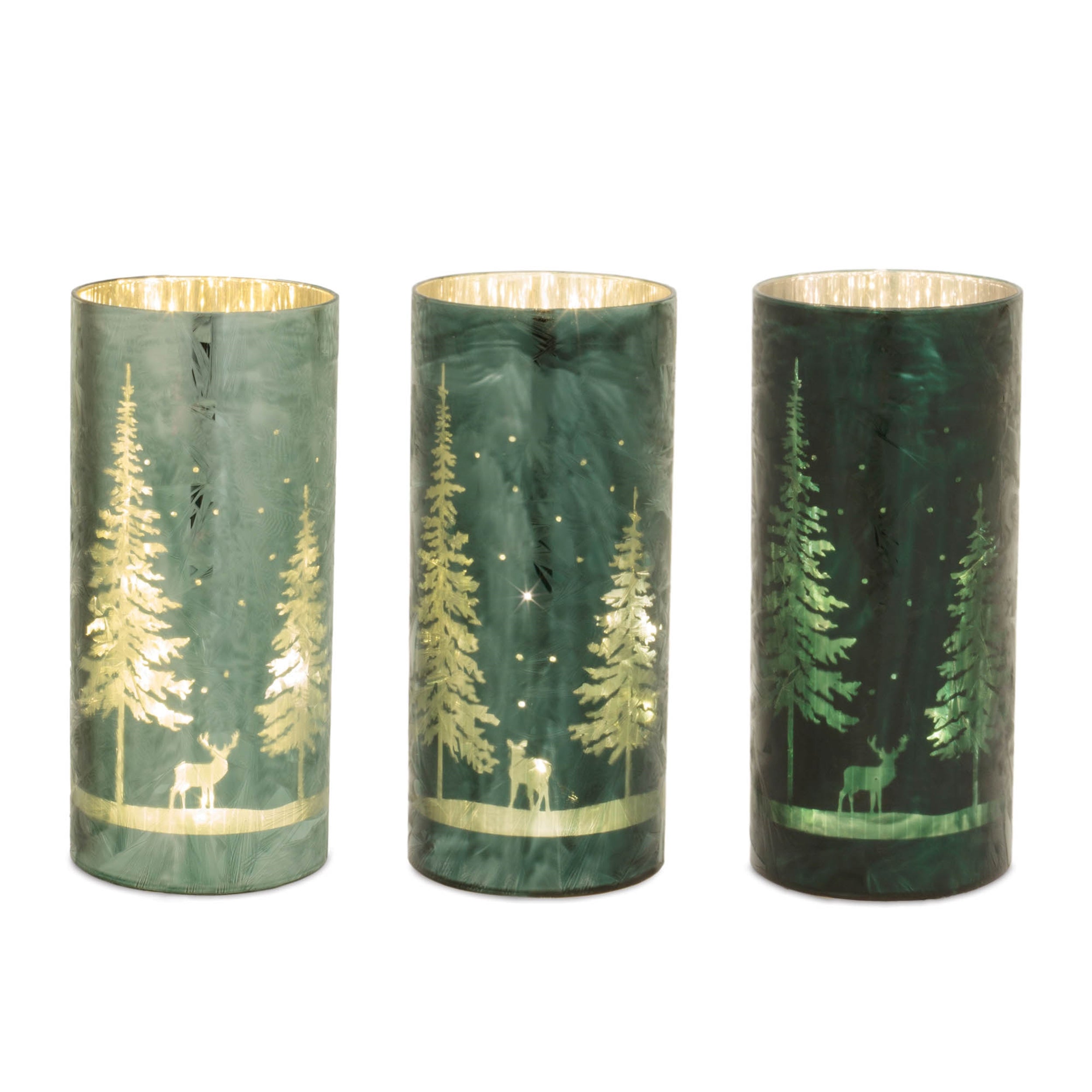LED Luminary (Set of 3) 8.5H Glass 3 AA Batteries Not Included