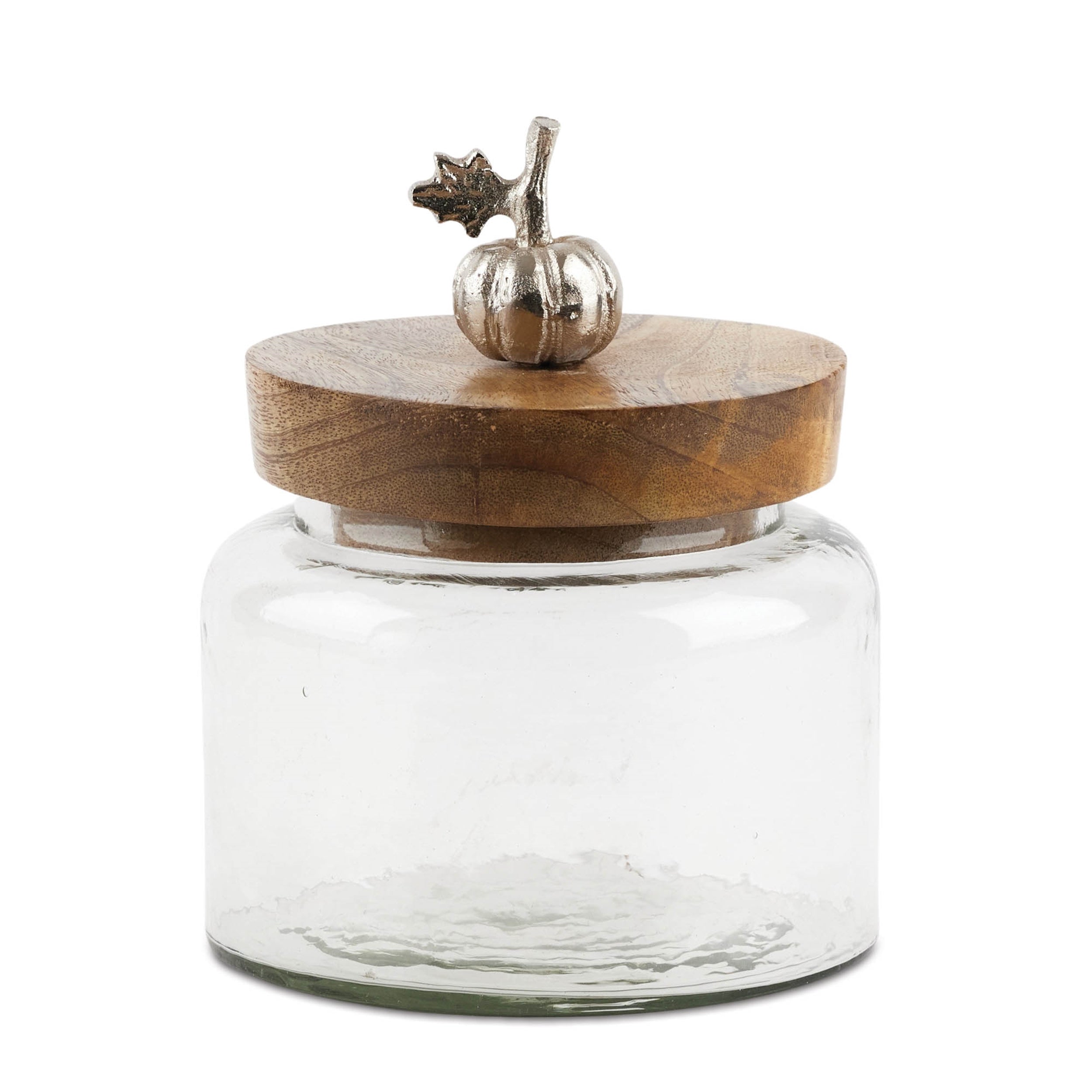 Canister w/Pumpkin Pull (Set of 2) 6D x 7.5H Glass/Wood