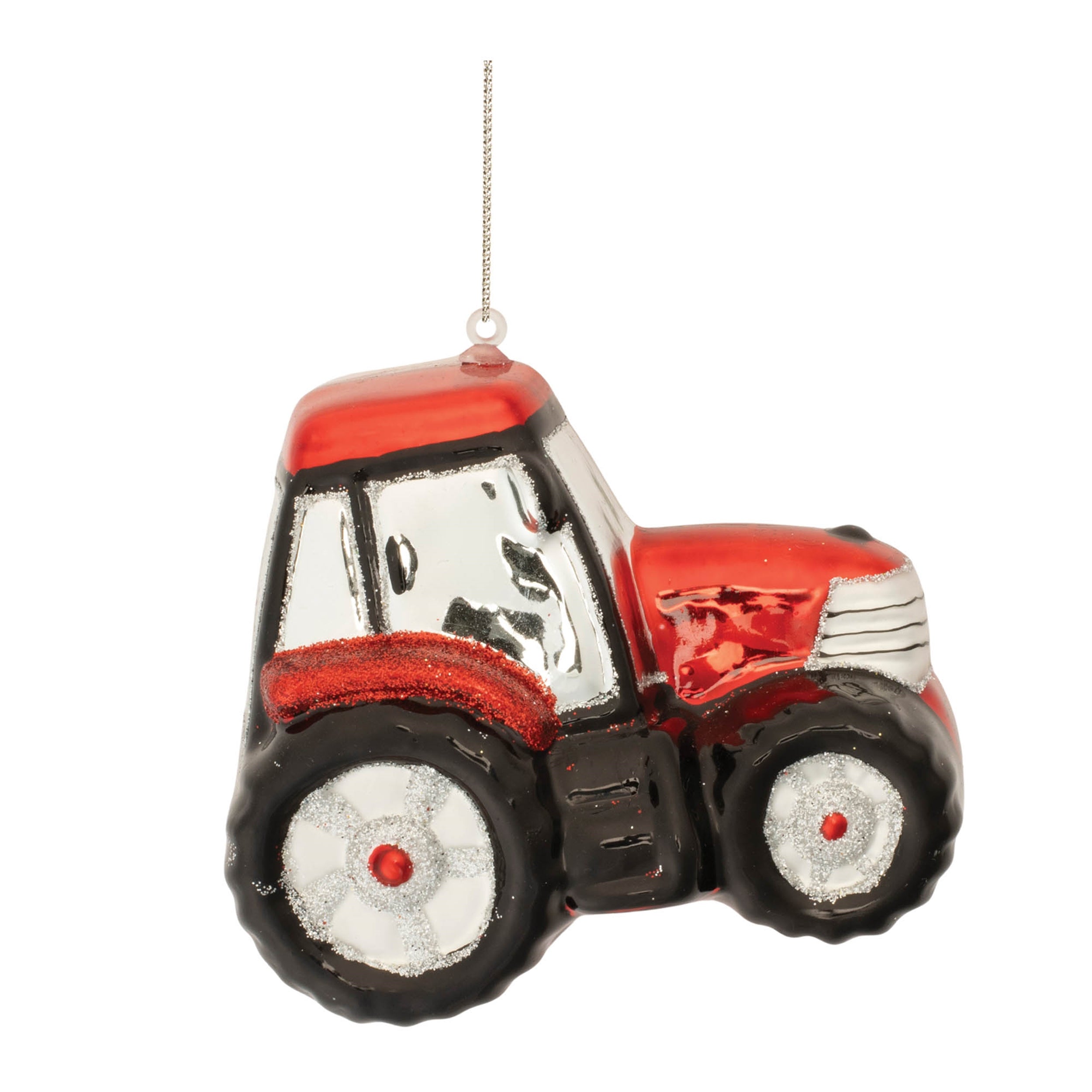 Tractor Ornament (Set of 6) 3.5H Glass