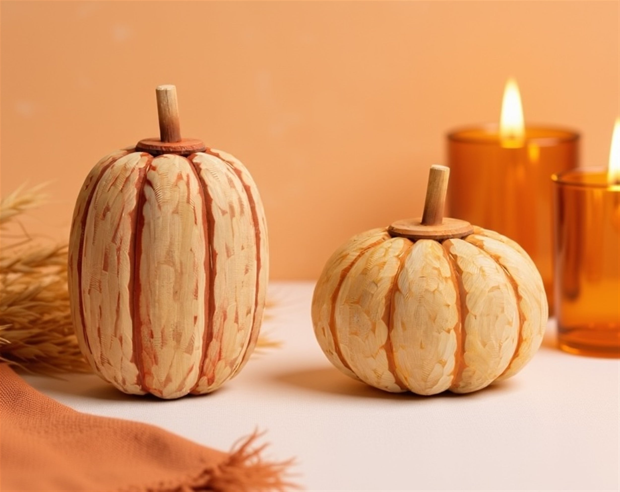 Pumpkin (Set of 2) 8.5H, 11.5H Wood