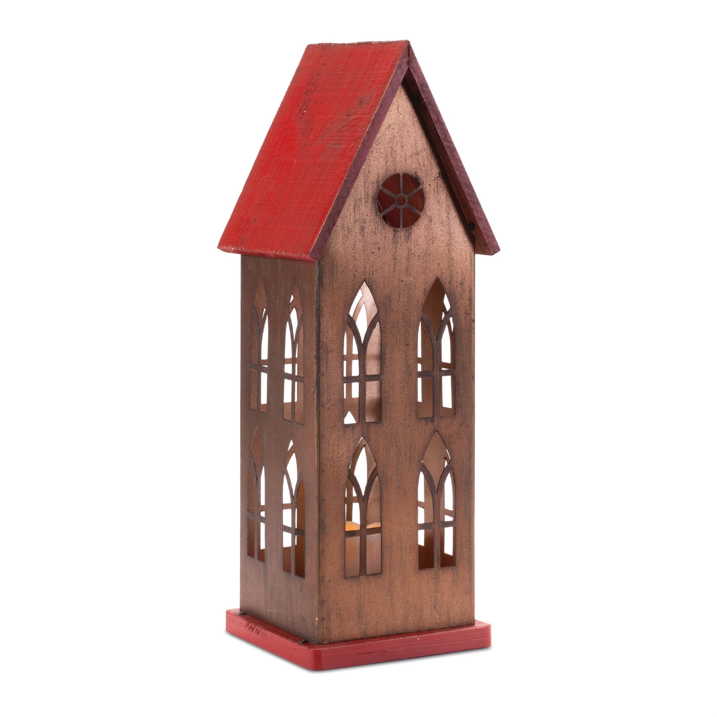 LED Church 17.5H Iron/Wood 3 AA Batteries Not Included
