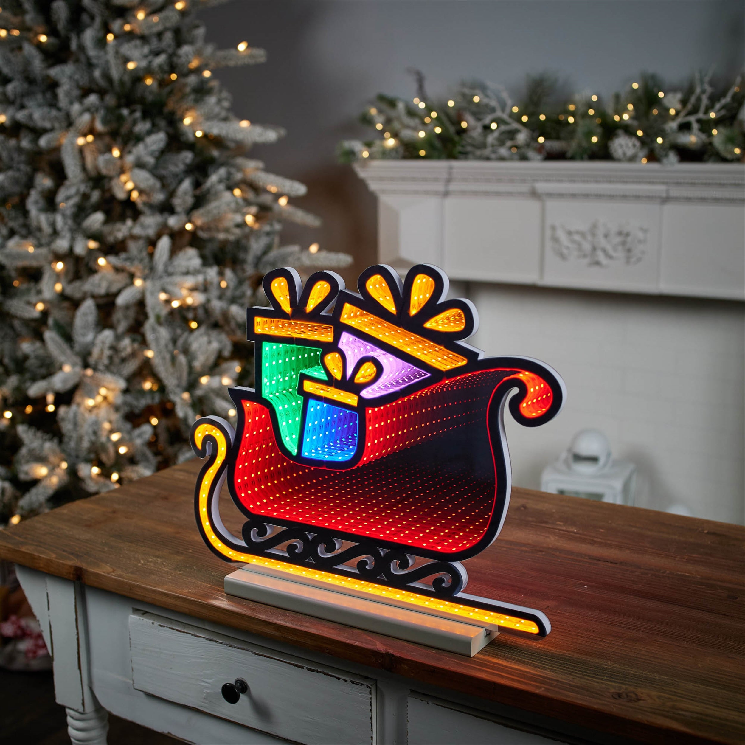 Sleigh w/Packages Ekkolight 17L x 14.5H Acrylic UL Plug