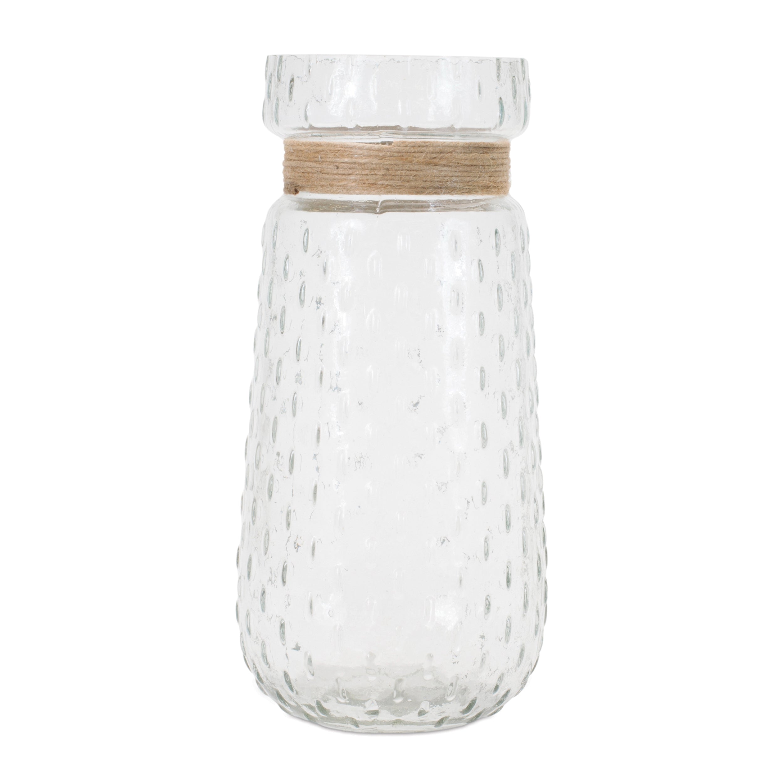 Vase (Set of 2) 5D x 10H Glass/Jute
