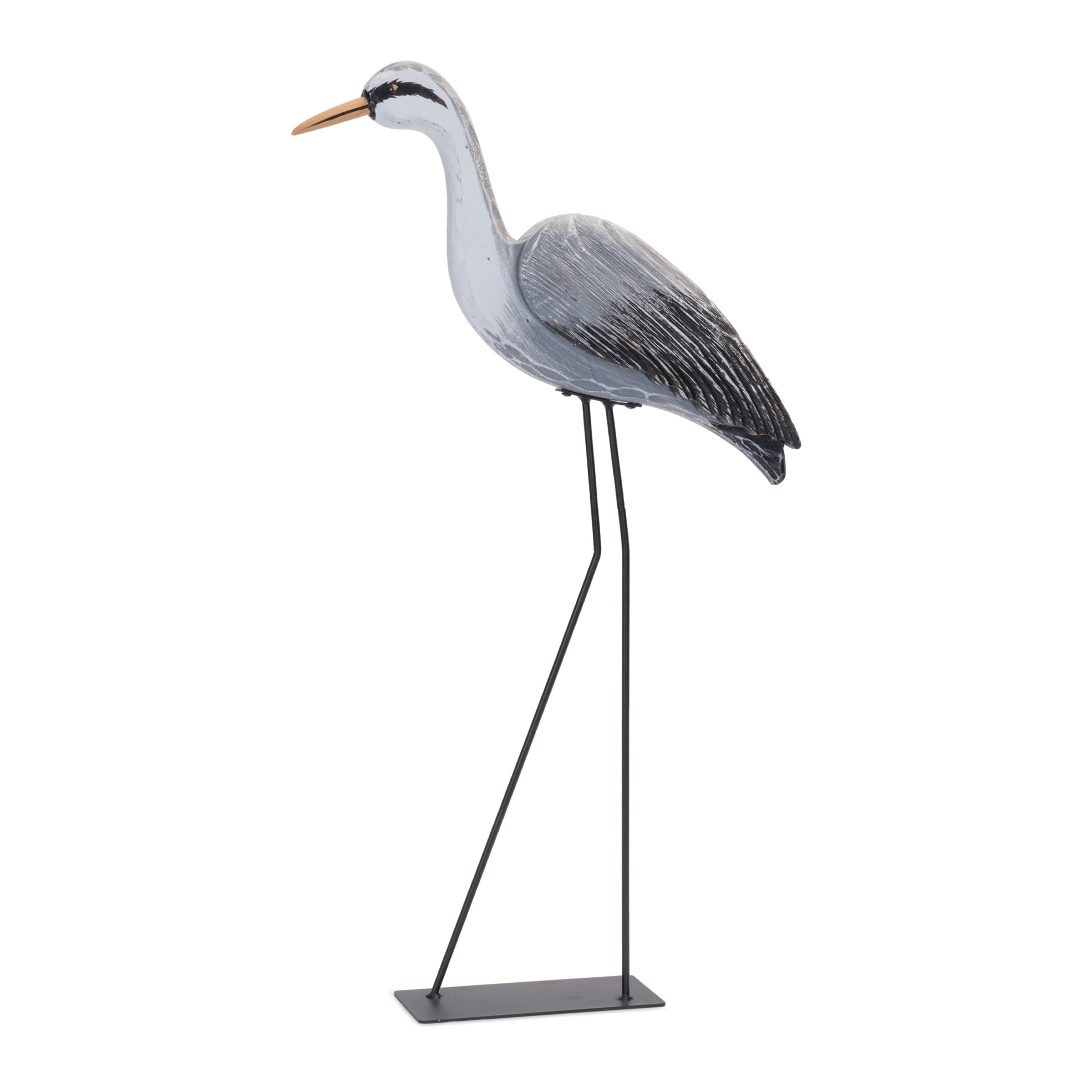 Heron Bird 29.5H Wood/Iron