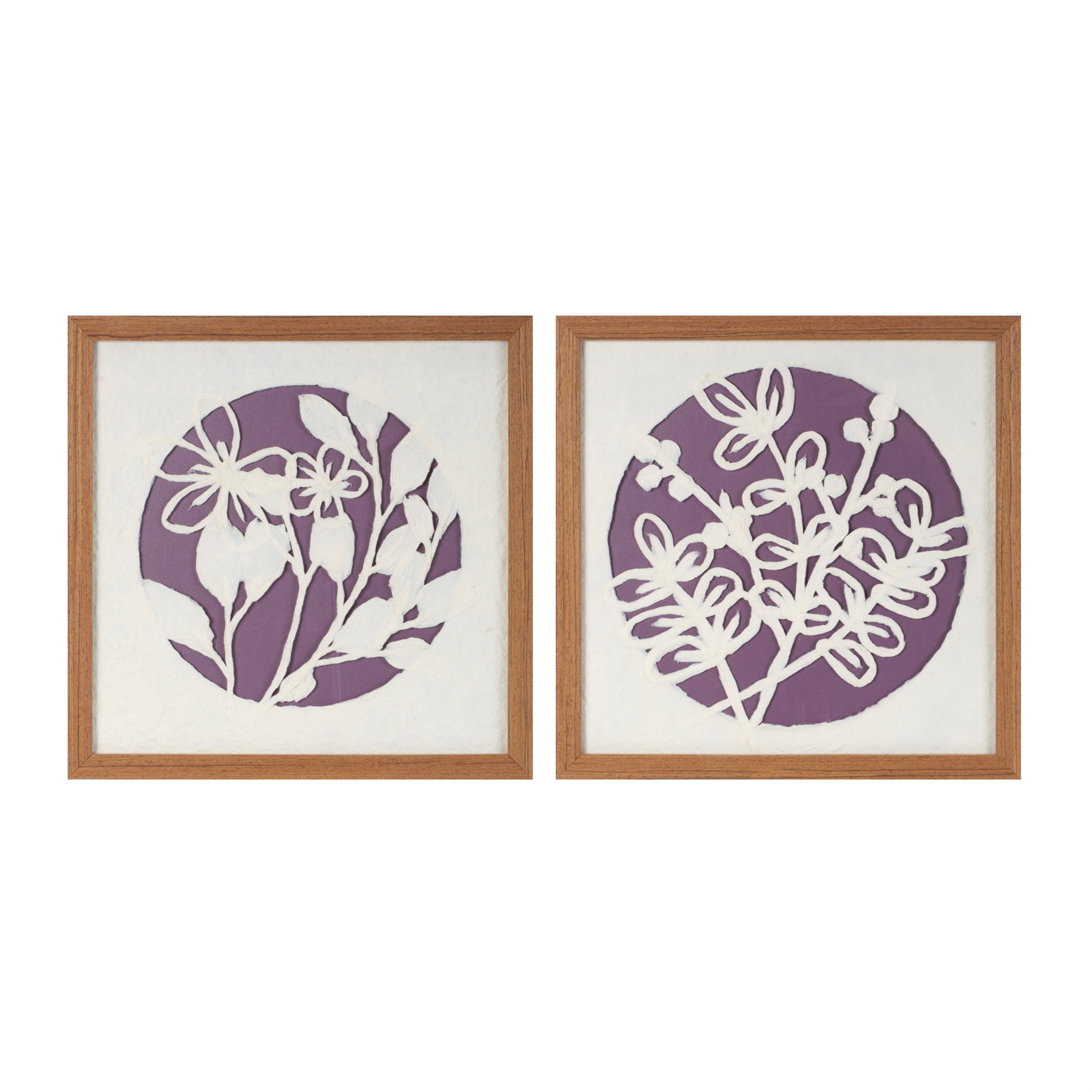 Framed Floral Wall Decor (Set of 2) 14SQ Paper/MDF/Glass