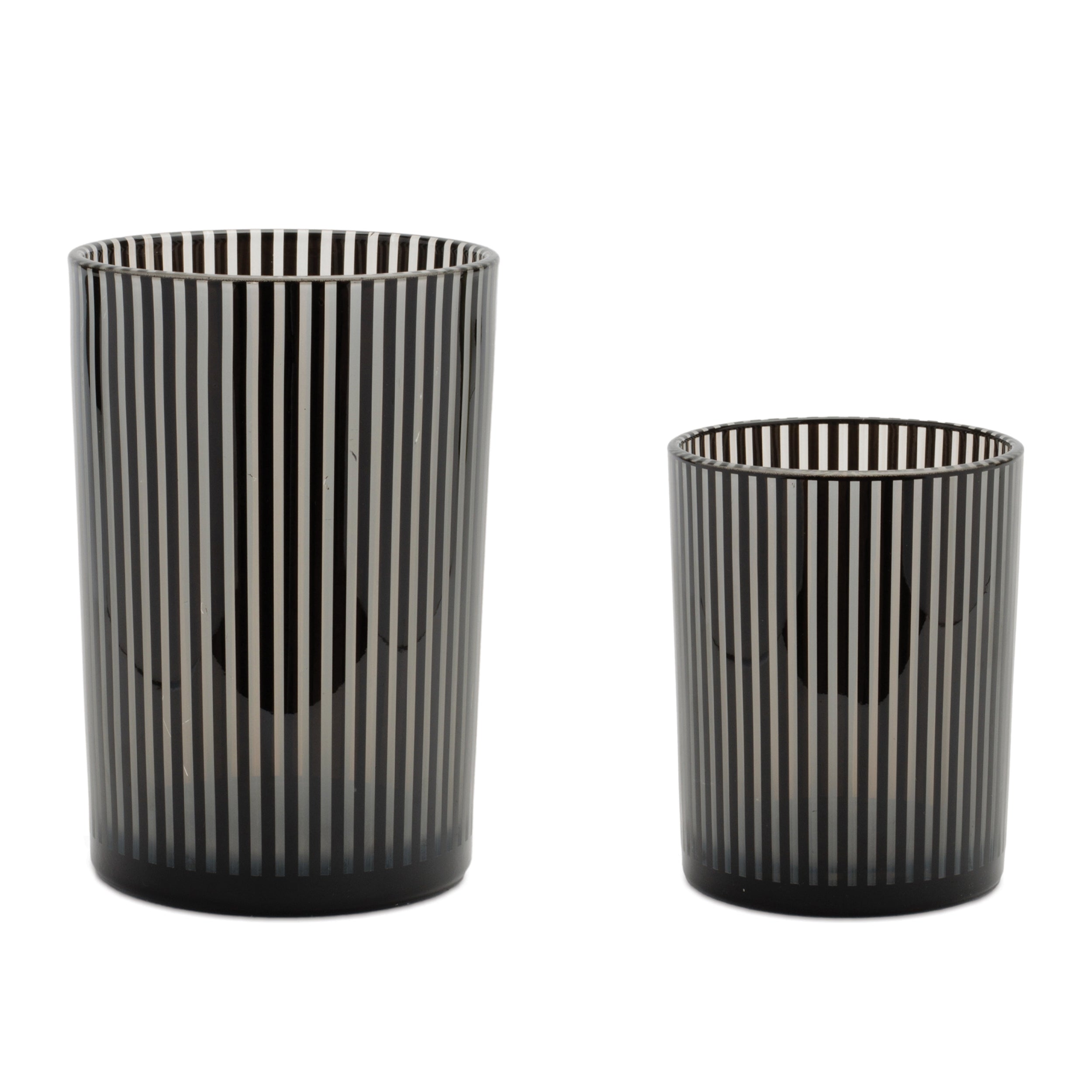 Candle Holder (Set of 2) 3.75D x 5H, 4.5D x 7H Glass