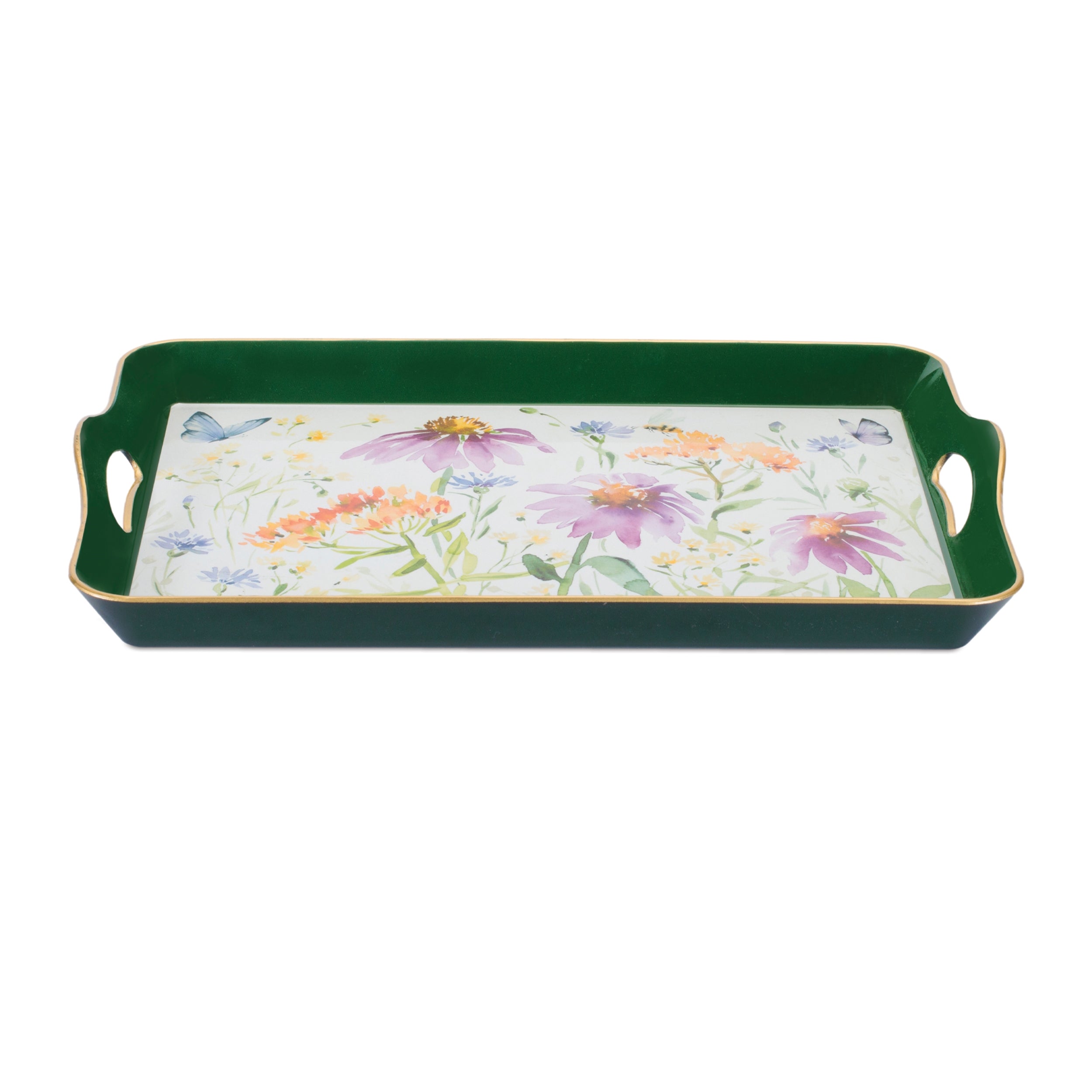 Flower, Butterfly & Bee Tray 17L x 11.5W Plastic/Paper