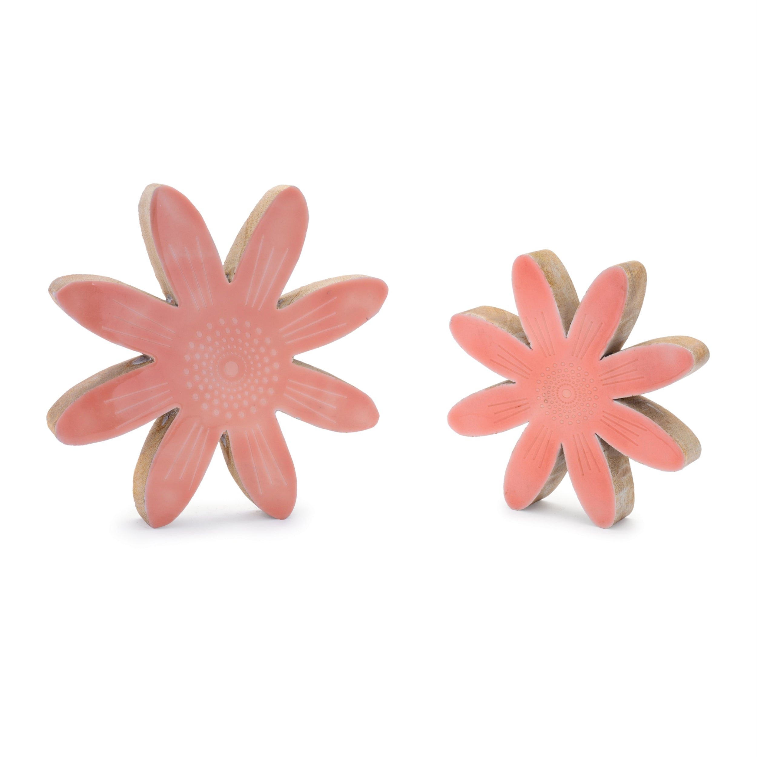 Flower (Set of 2) 5.5H, 7.5H Wood