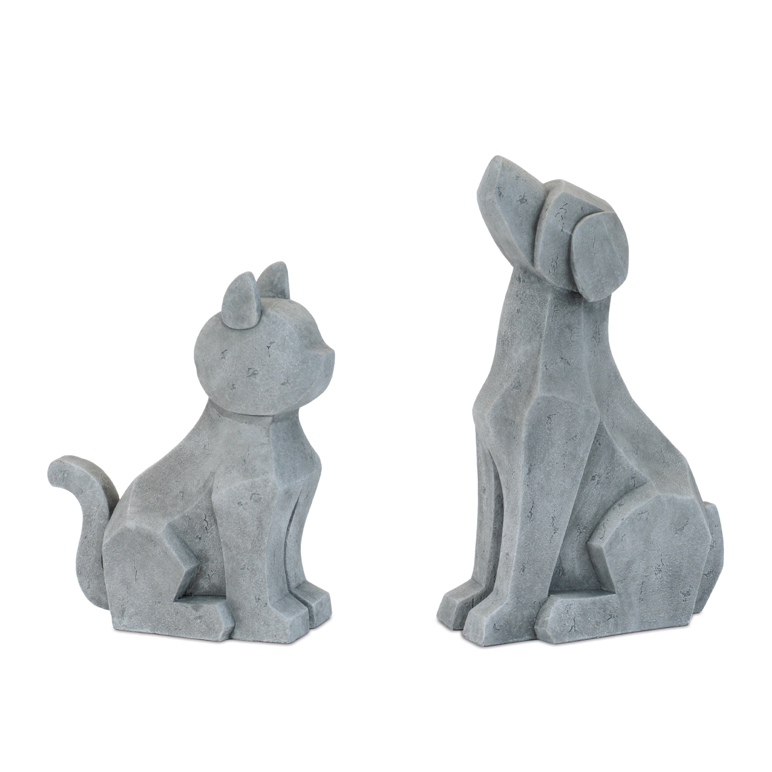 Dog and Cat (Set of 2) 10.75H, 14H Resin