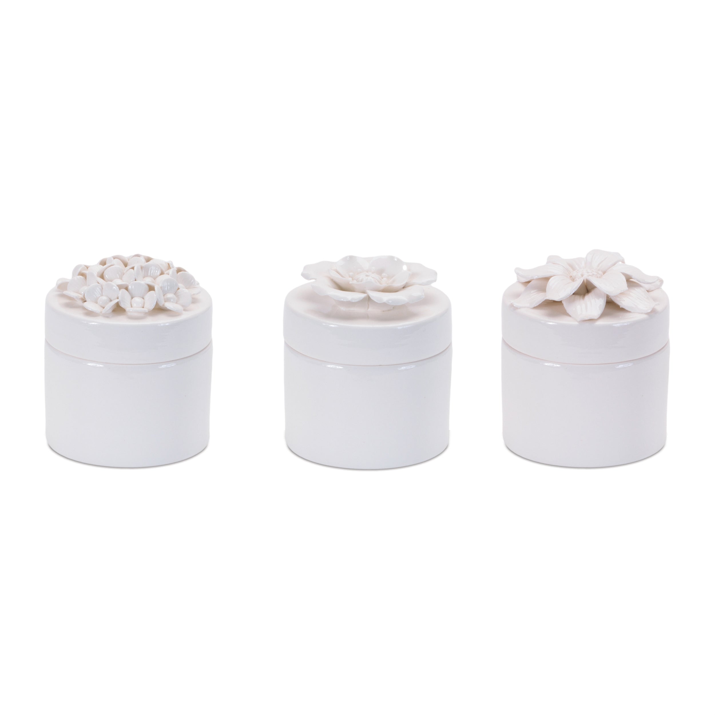 Floral Box (Set of 3) 4D x 4.5H Stoneware