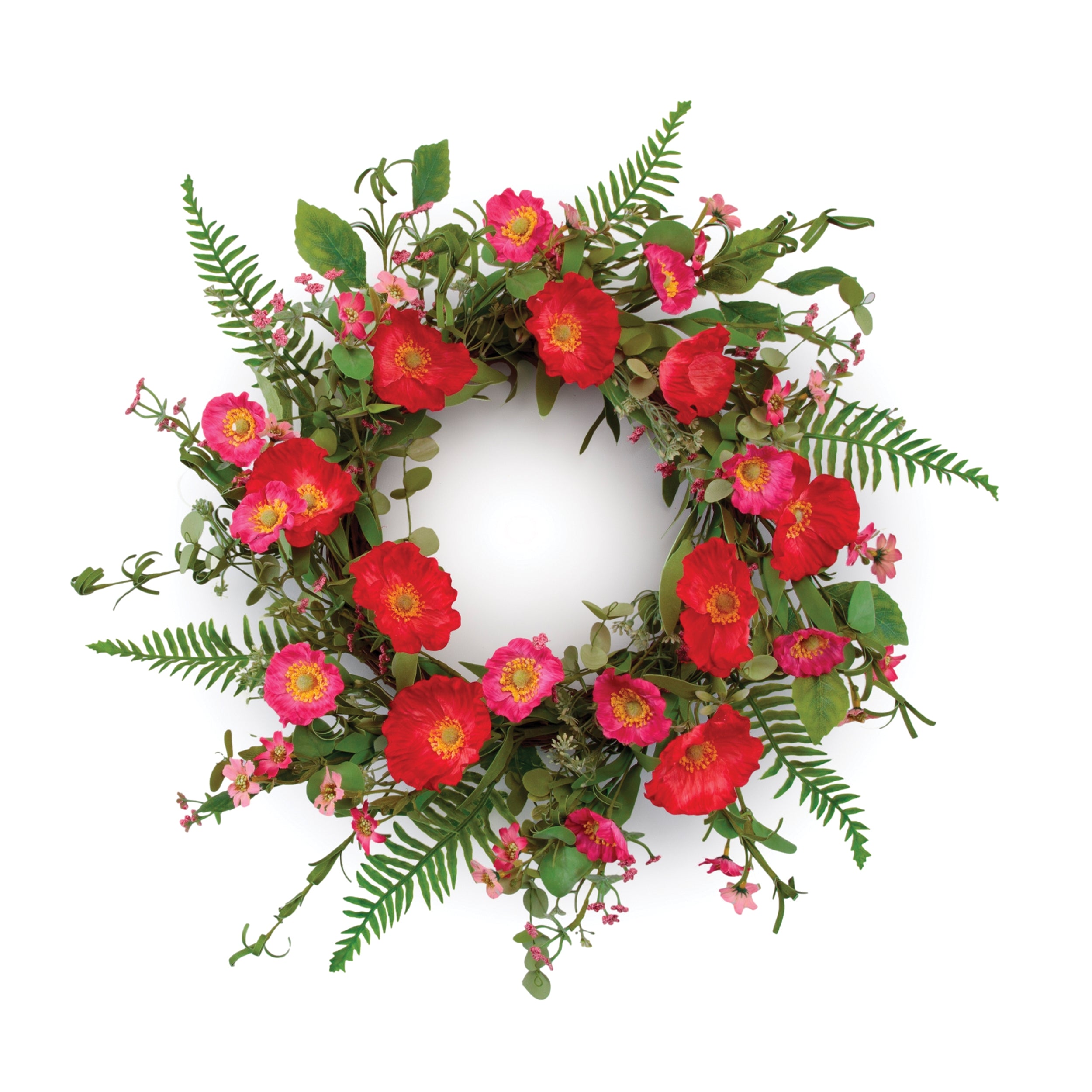 Mixed Poppy Wreath 22D EVA/Polyester