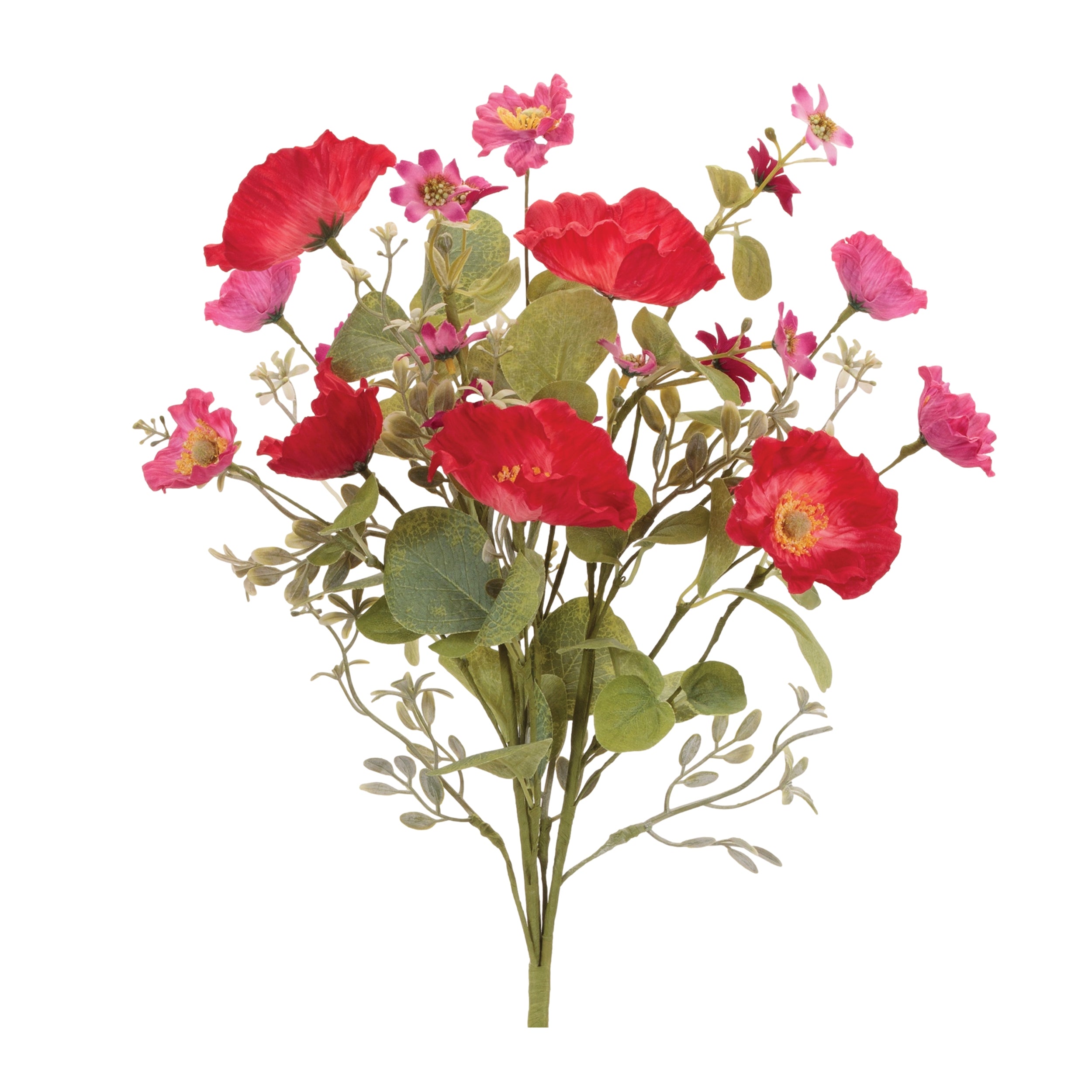 Mixed Poppy Bush (Set of 4) 21H EVA/Polyester
