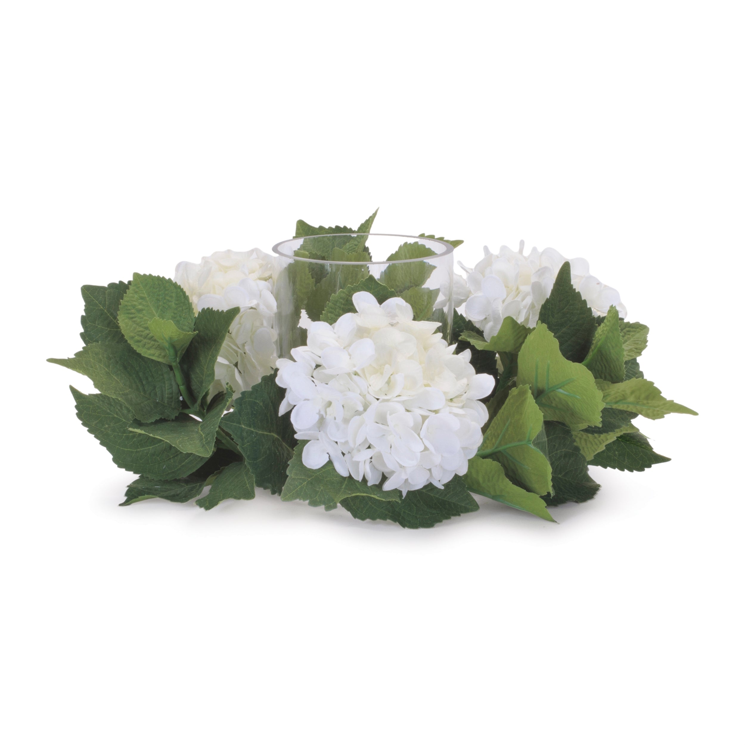 Hydrangea Candle Holder (Set of 2) 12D x 7H Polyester/Glass