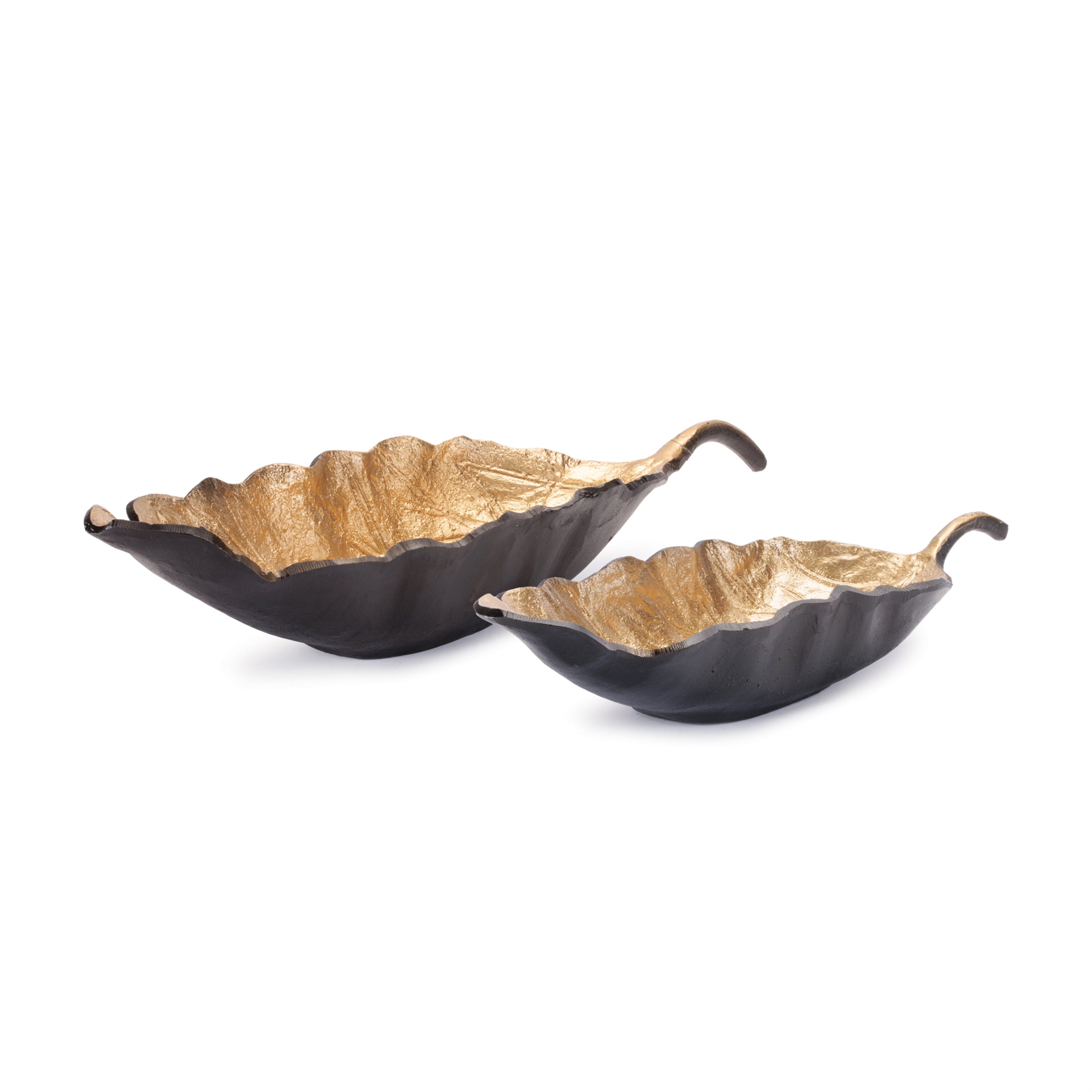 Leaf Platter (Set of 2) 24.5L x 5.5H, 31.75L x 7H Aluminum