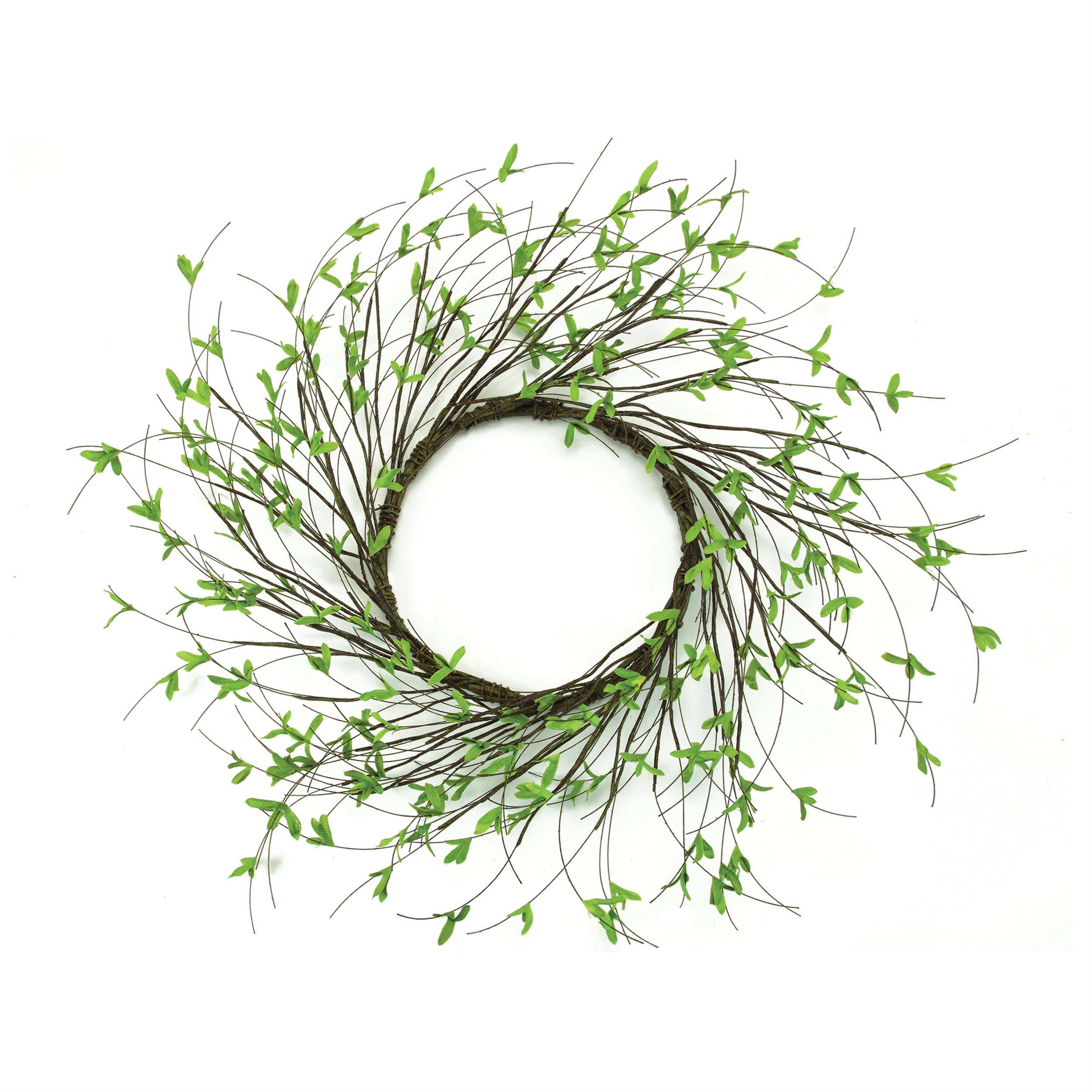 Mini Leaf Wreath 22D Plastic/Twig