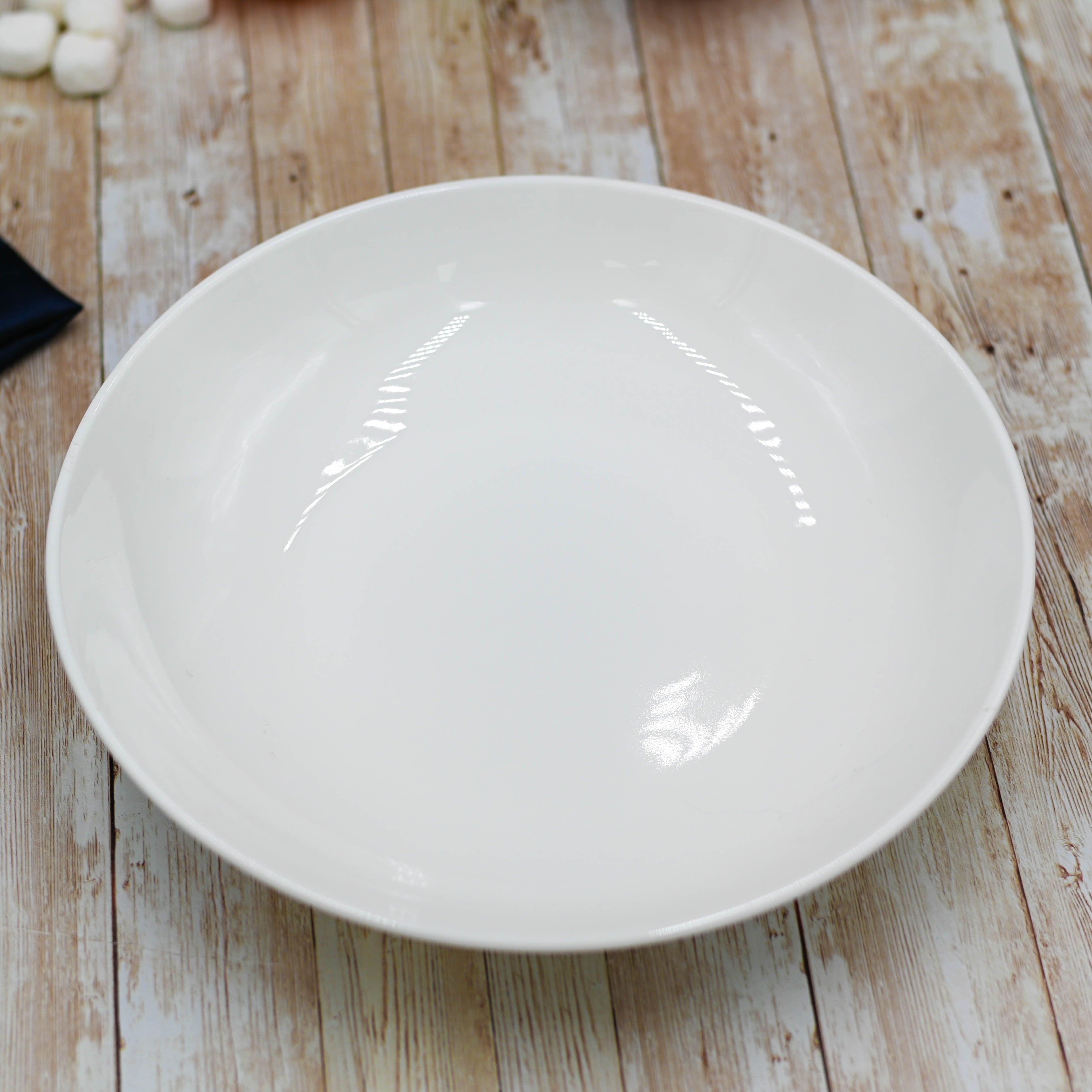 Set Of 3 White Round Deep Platter 12" inch | 30.5 Cm