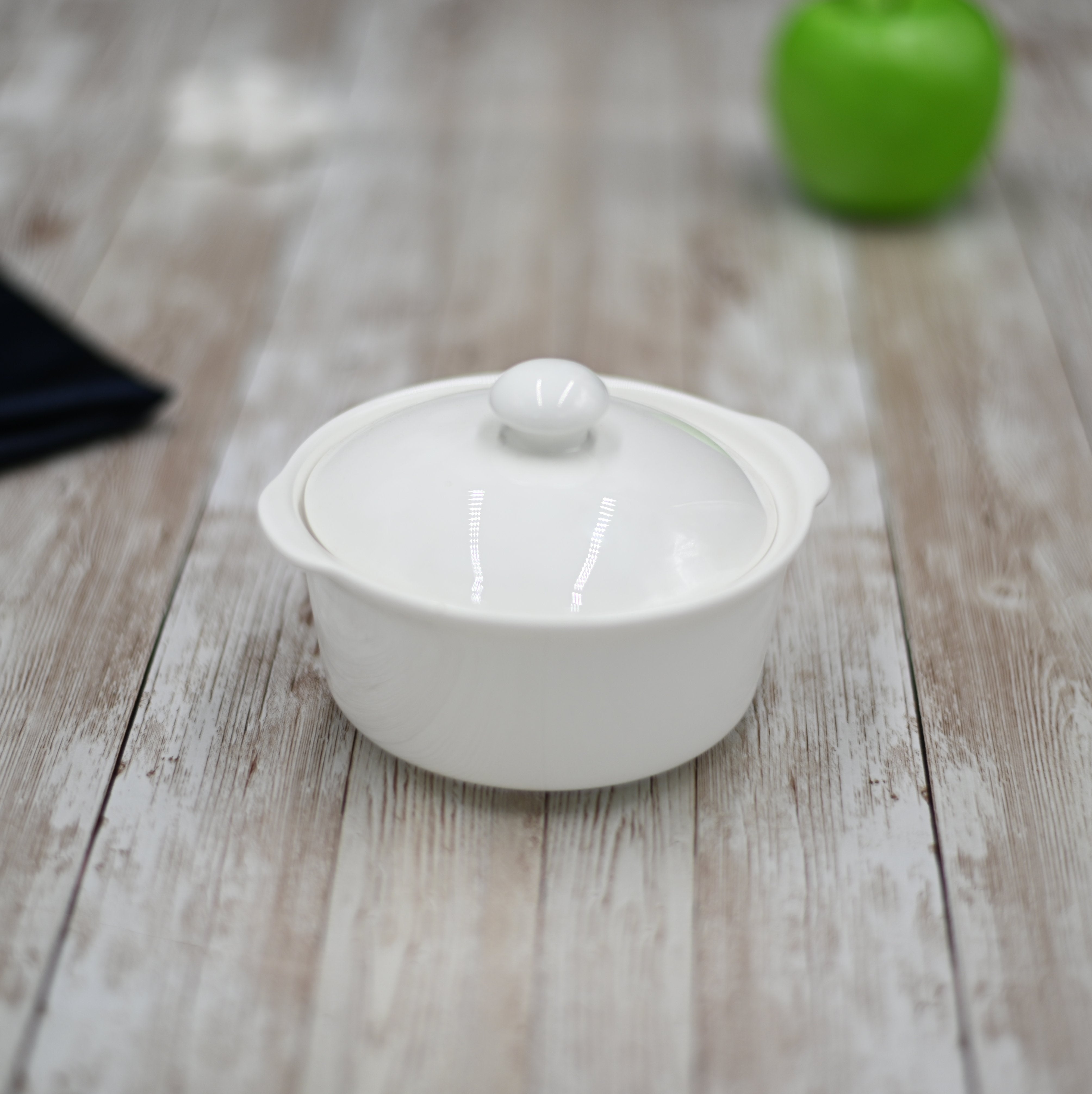 Set Of 3 White Soup Cup With Lid 4.5" inch | 9 Fl Oz