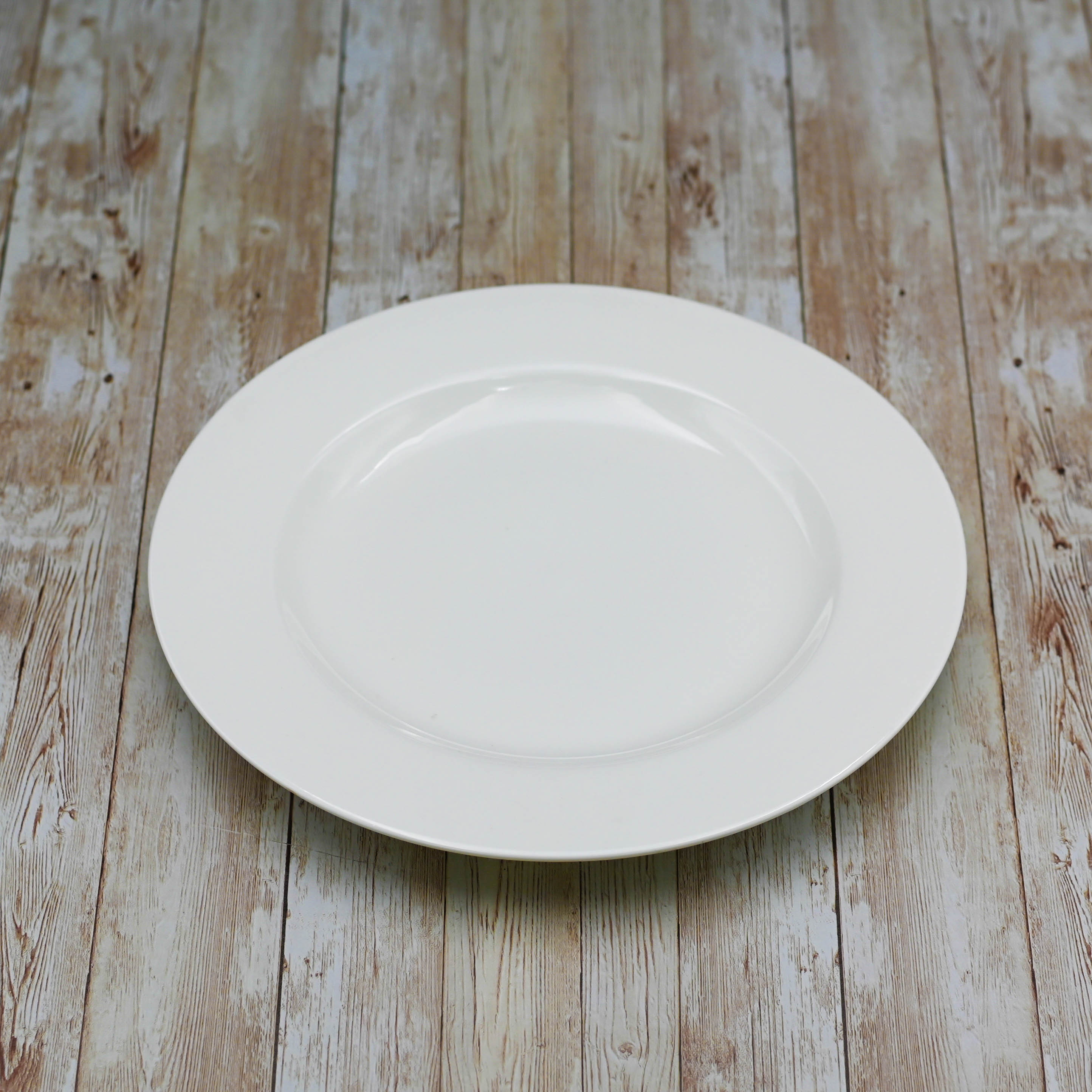 Set Of 3 Professional Rolled Rim White Round Plate / Platter 12" inch |