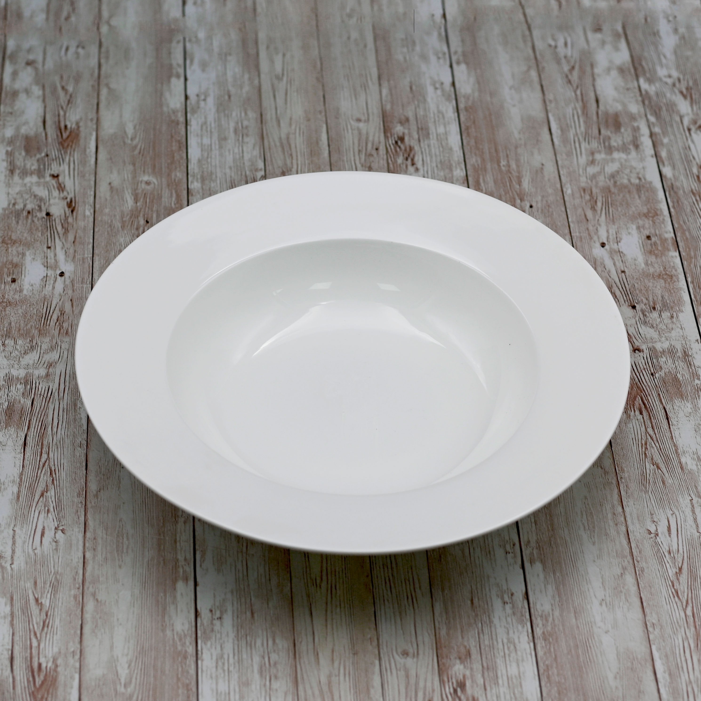 Set Of 3 Professional Rolled Rim White Deep Plate 11" inch | 25 Oz