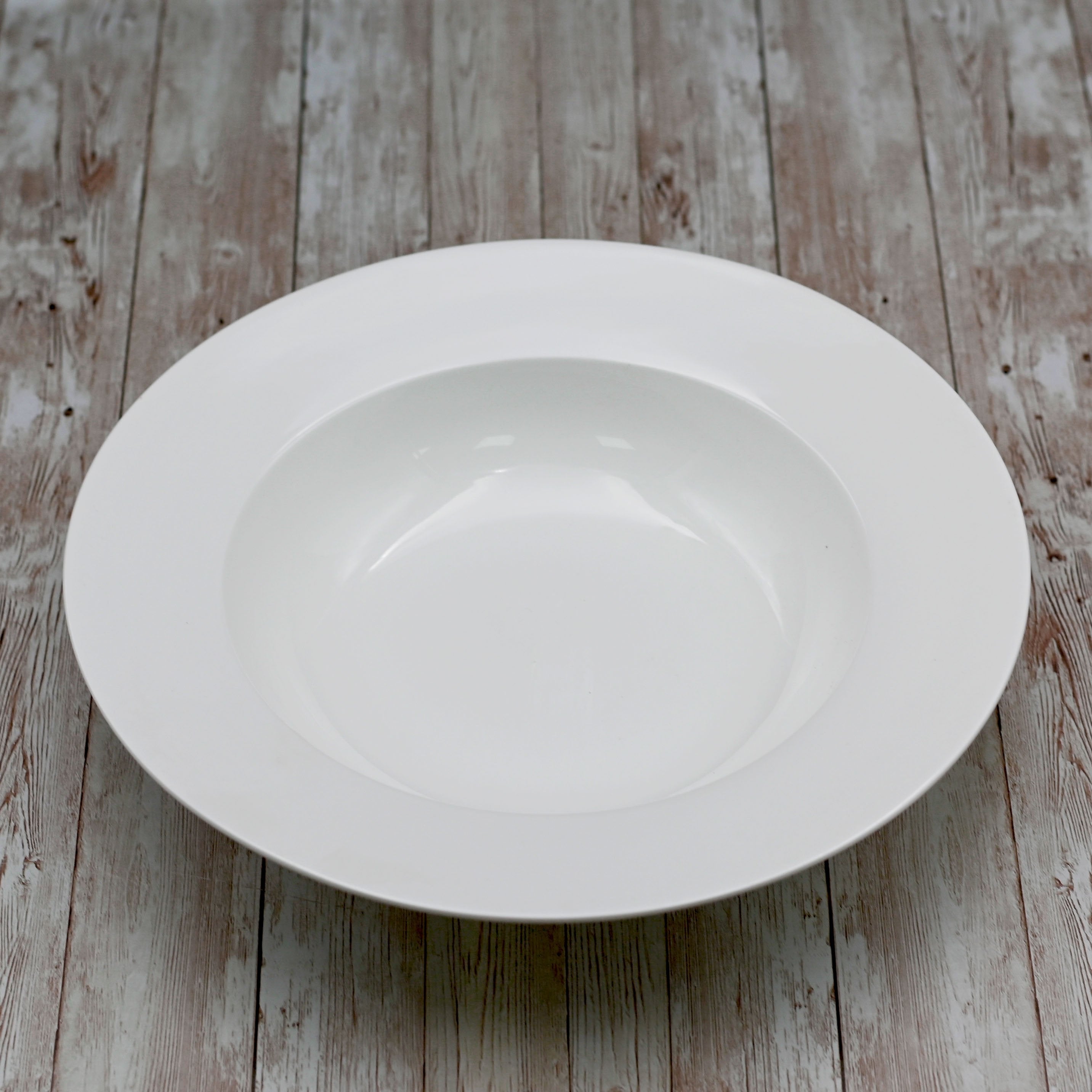 Set Of 3 Professional Rolled Rim White Deep Plate 12" inch |32 Oz