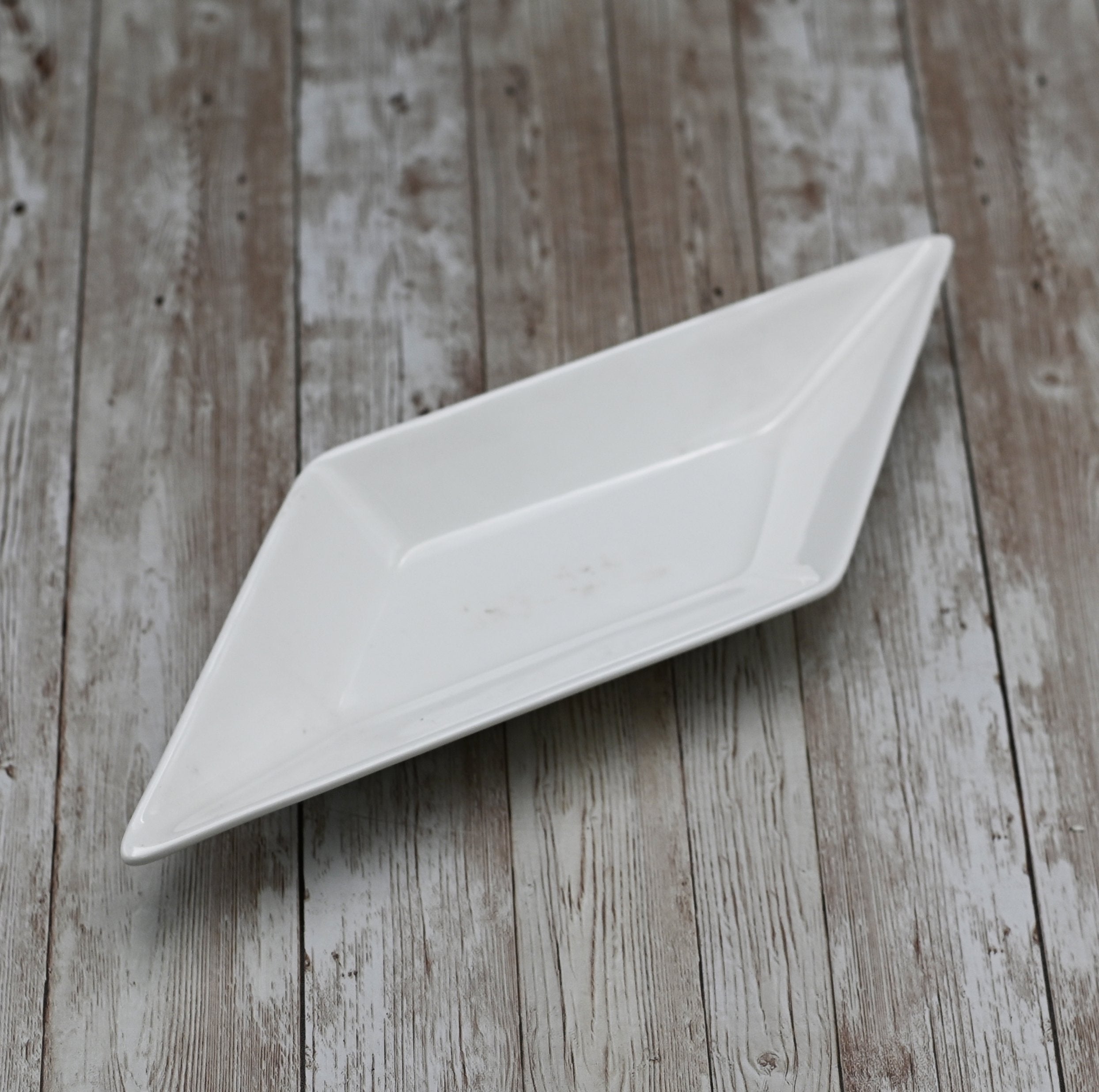 Set Of 6 White Diamond Dish 12" inch | 30.5 Cm