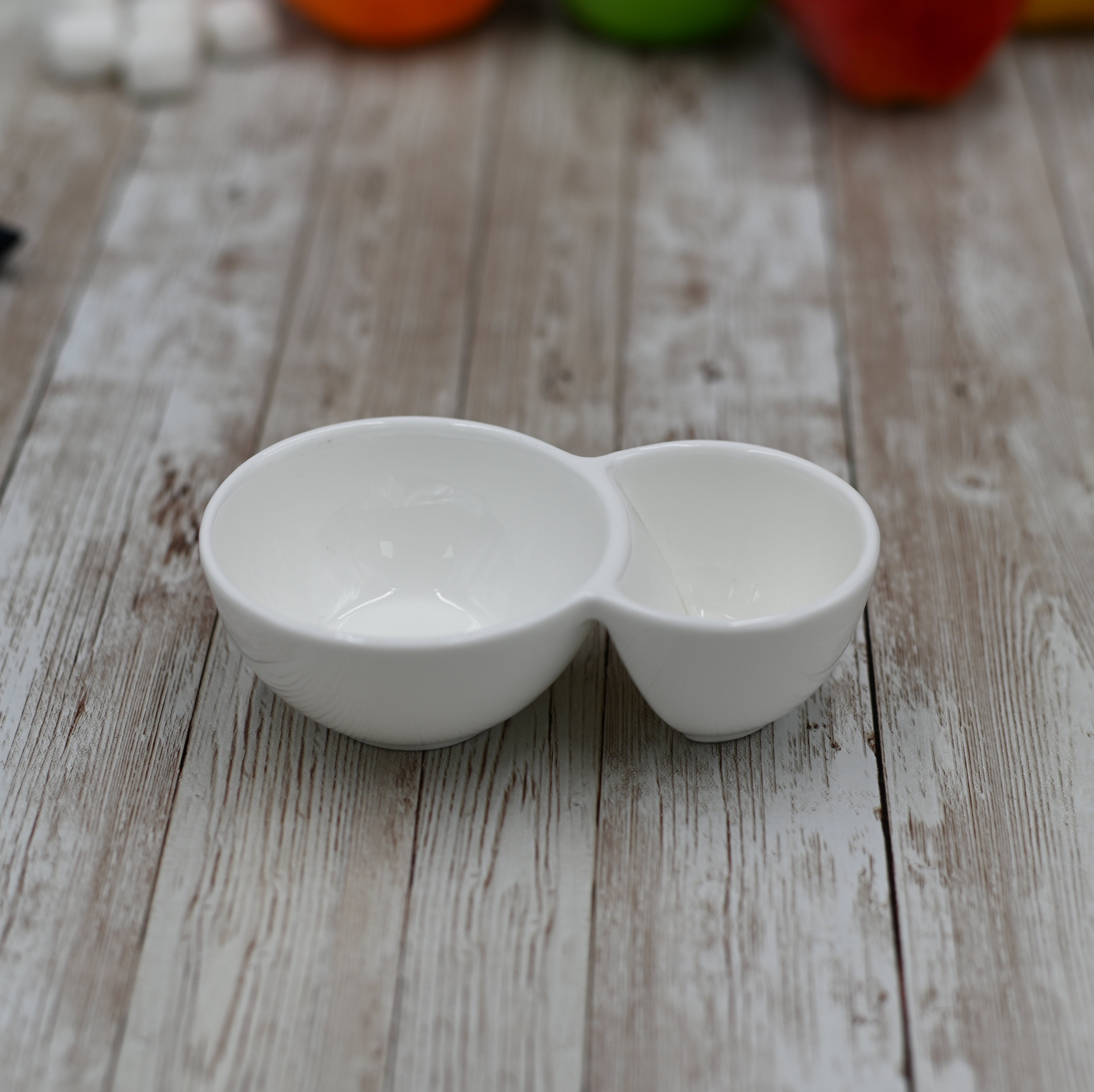 Double White Dish 6" inch X 3.5" inch X 2" inch | 15 X 9 X 4.5 Cm