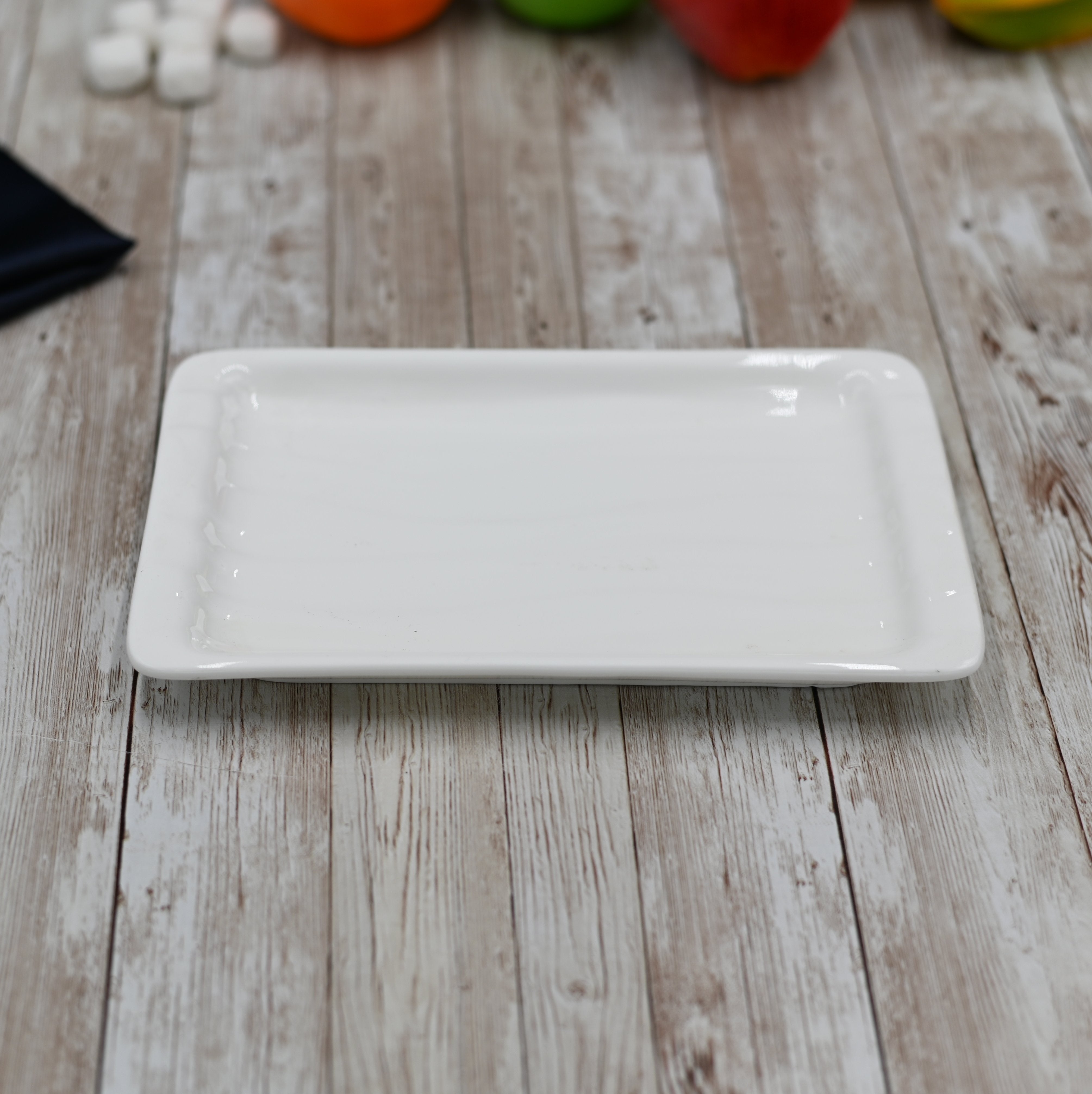 White Rectangle Japanese Style Dish 8.5" inch X 5.5" inch|