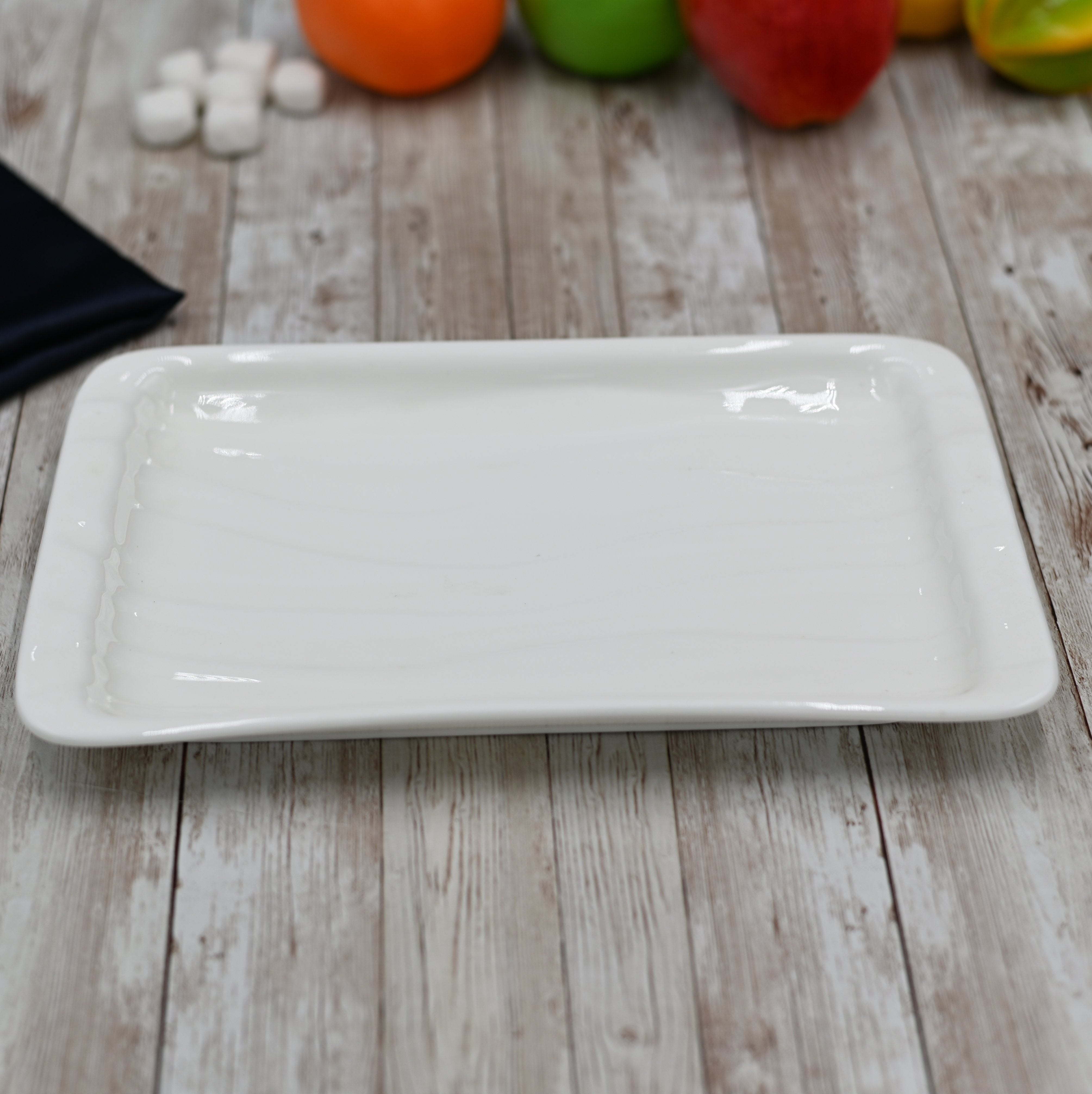 White Rectangle Japanese Style Dish 10.5" inch X 6.5" inch|