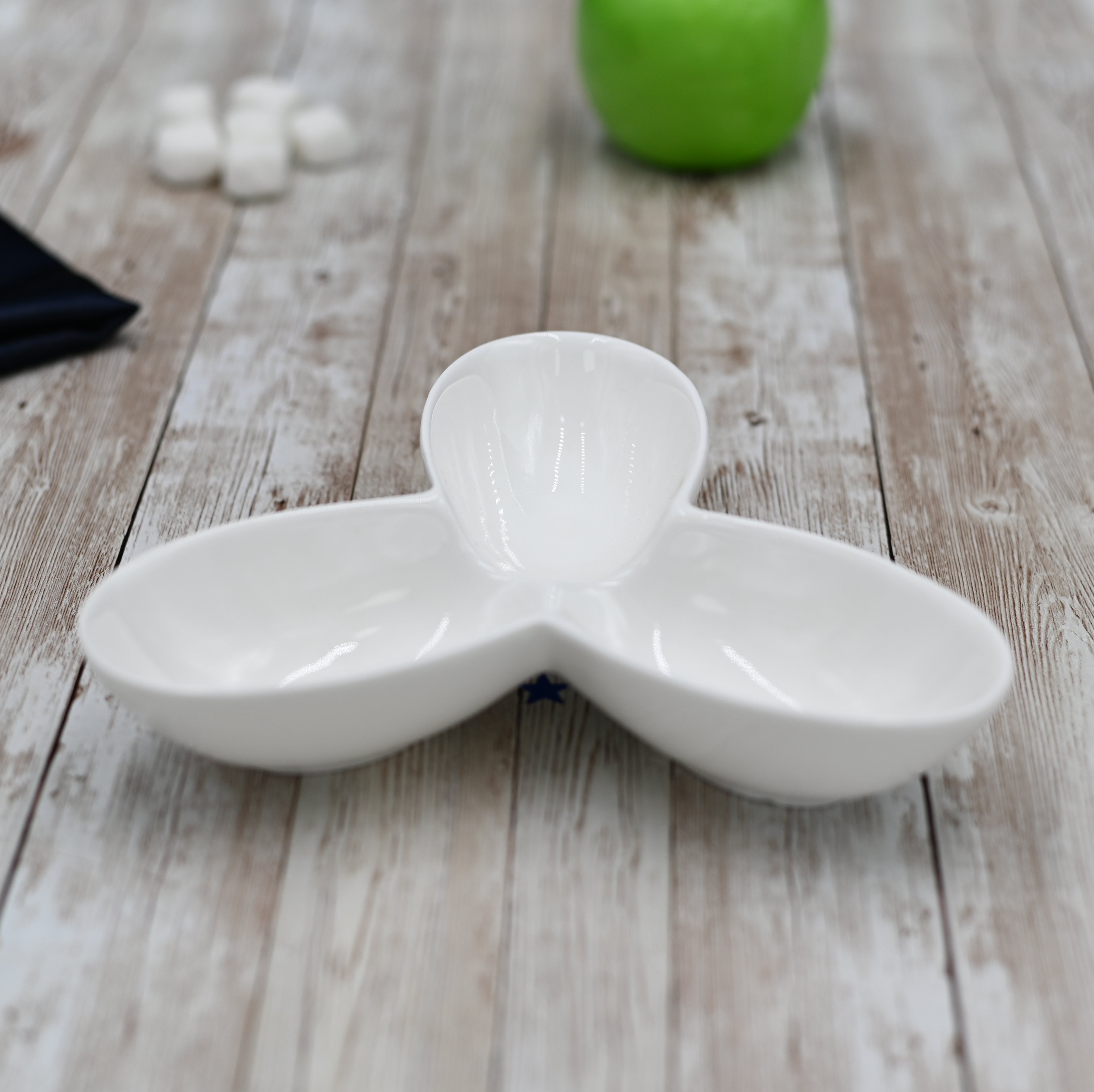 White 3 Part Divided Dish 5" inch | 13 Cm