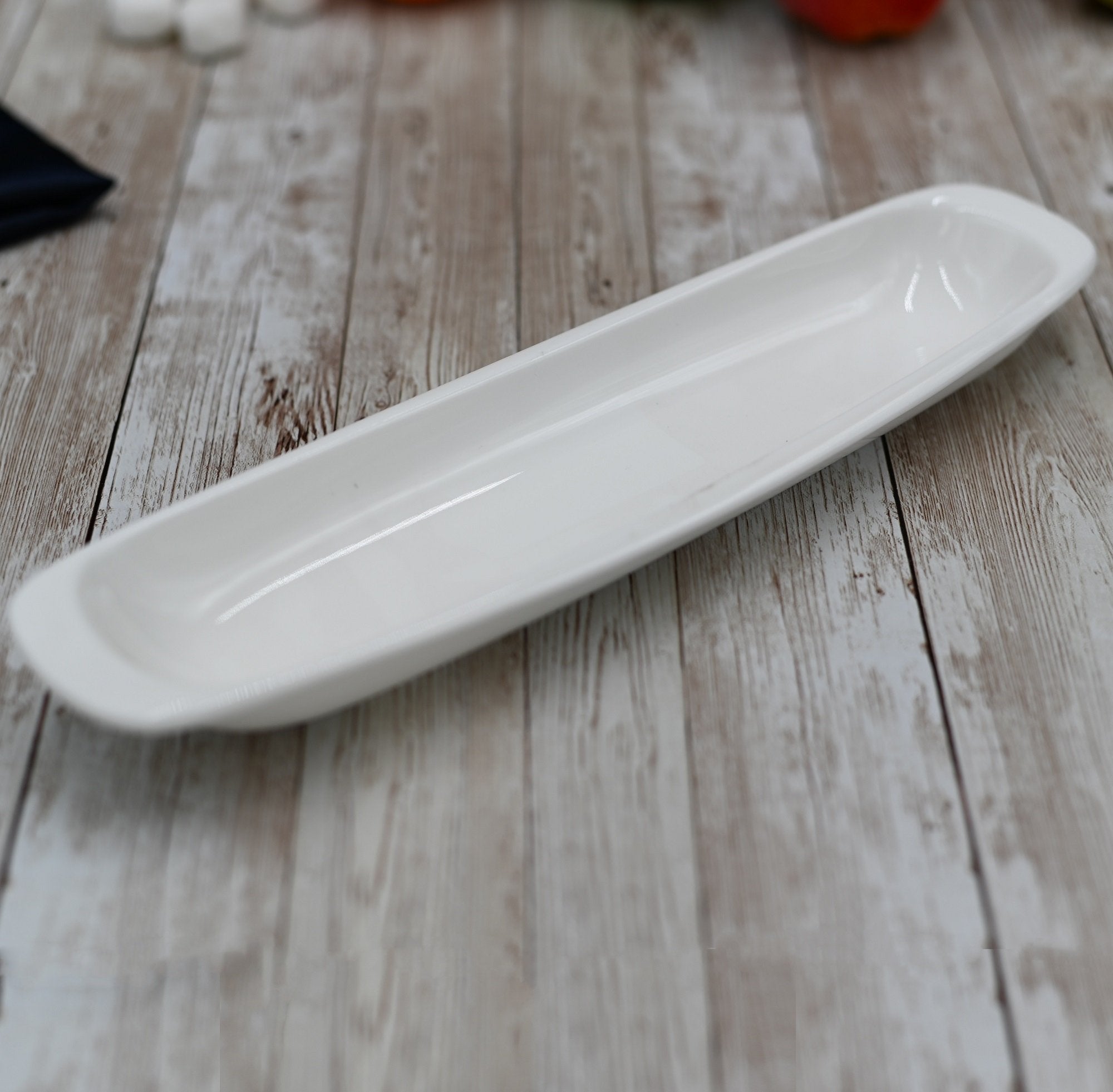 Set Of 6 White Celery Tray / Dish 13" inch | 33 Cm