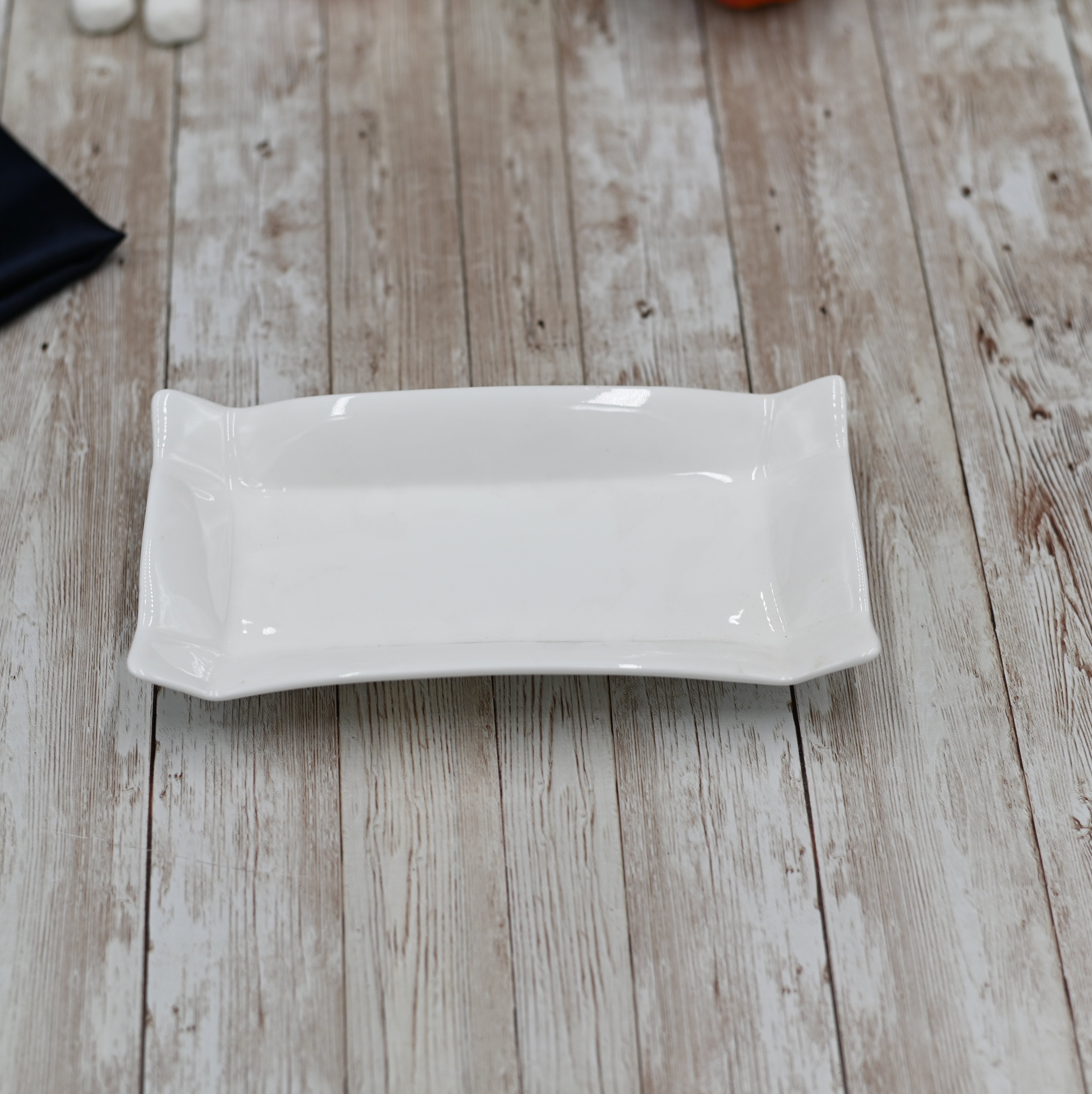 Set Of 6 Rectangle White Platter 7.75" inch X 4" inch | 19.5 X 10 Cm