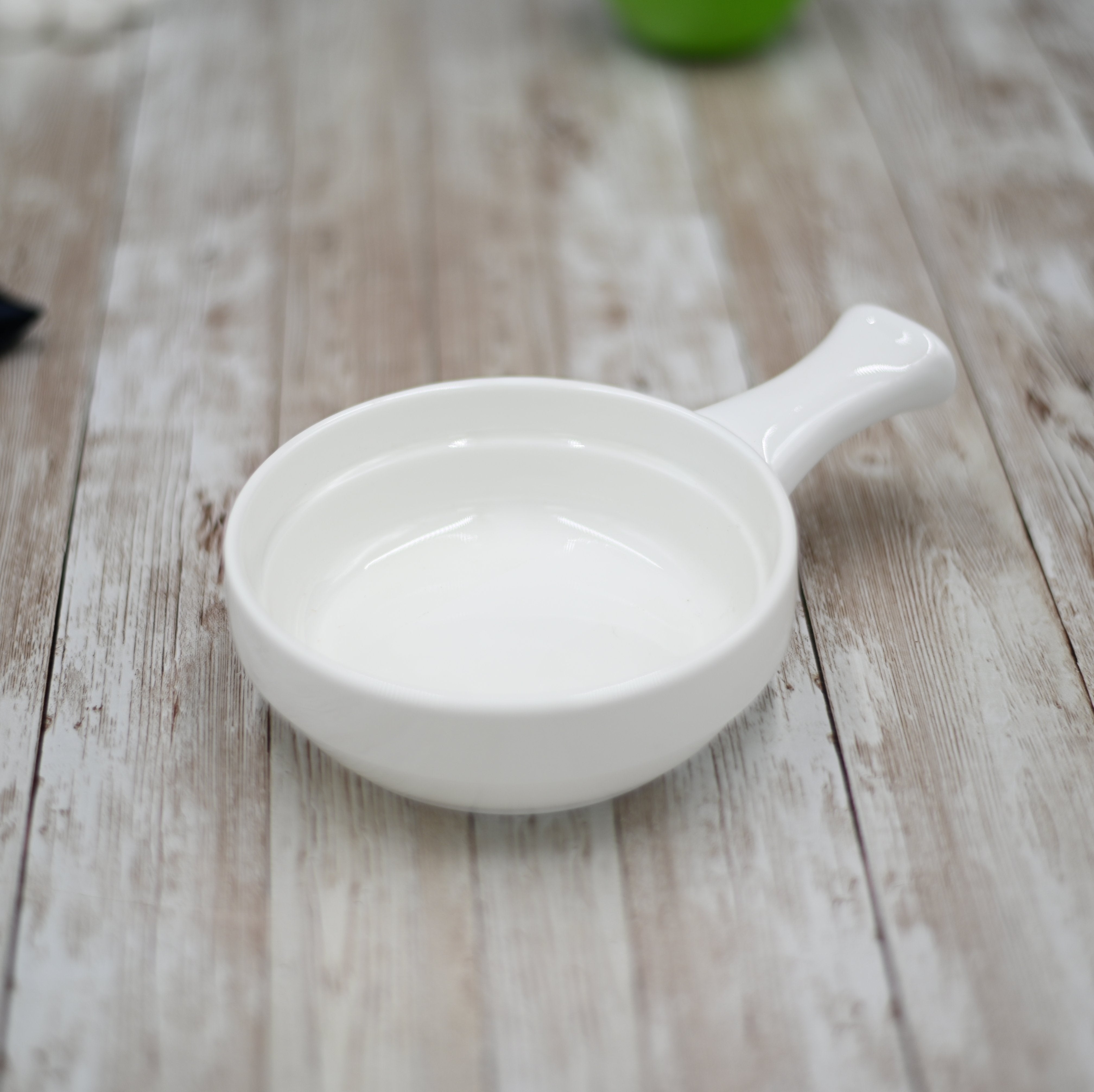 White French Onion Baking Dish With Handle 5" inch | 10 Oz
