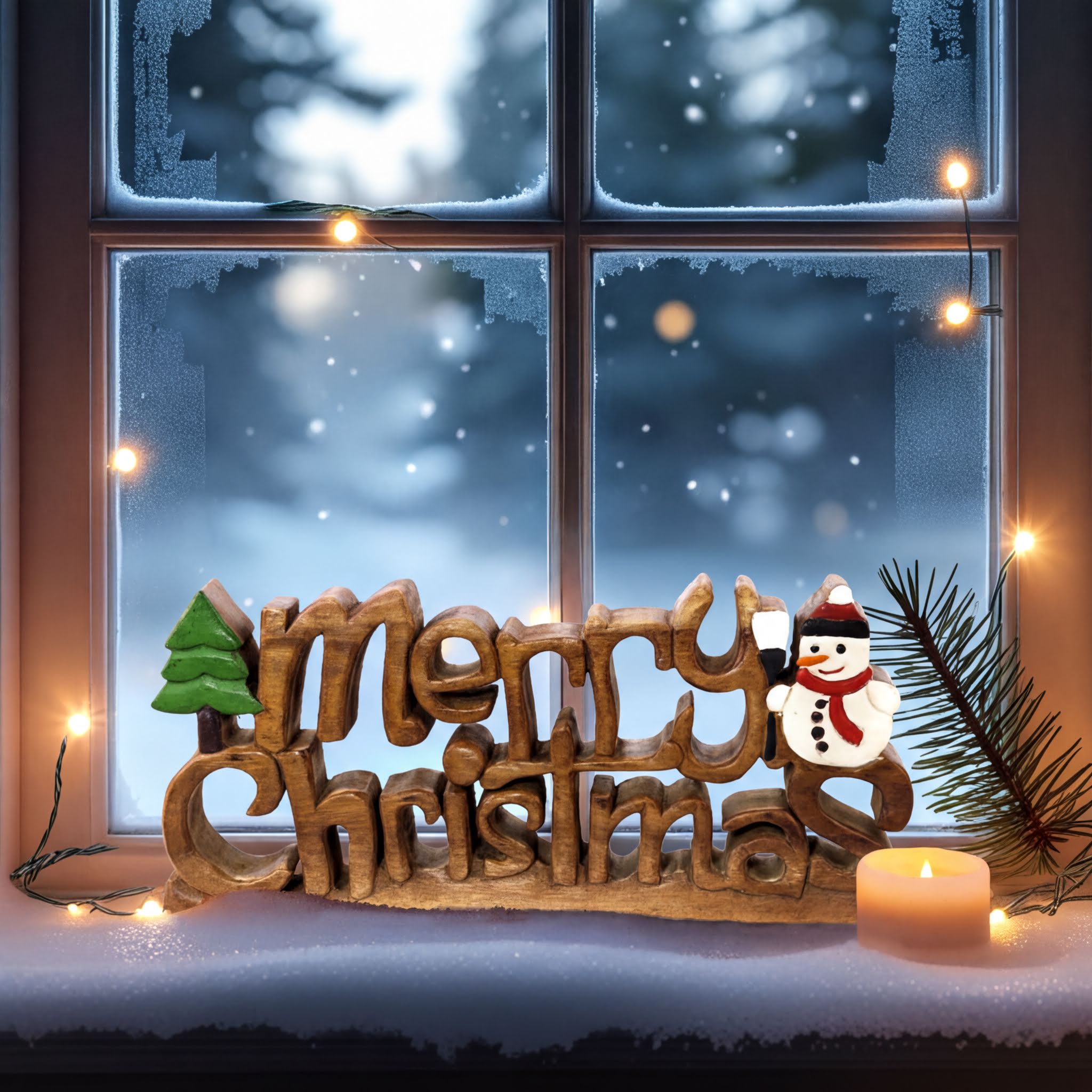 Wooden Christmas Sign – Handmade Acacia Wood Holiday Decor, Festive Rustic Accent