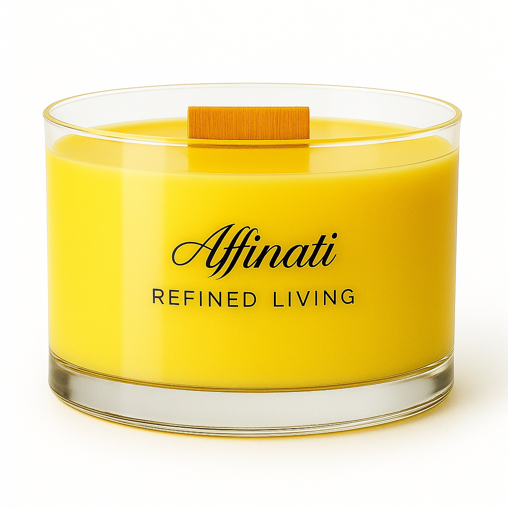 Lemon Creme Wooden Wick Candle – Luxury 13 oz Soy Blend | Affinati