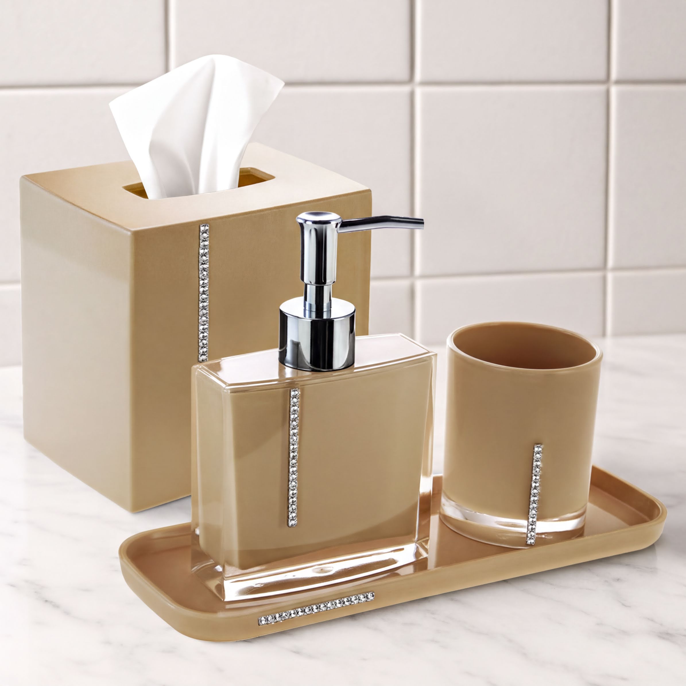 Acrylic Bathroom Set – Modern Bath Accessories & Stylish Storage Organizer
