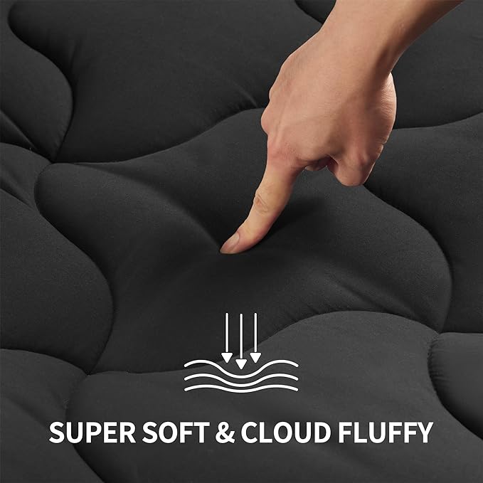 Premium Cooling Mattress Pad Black  for Hot Sleepers