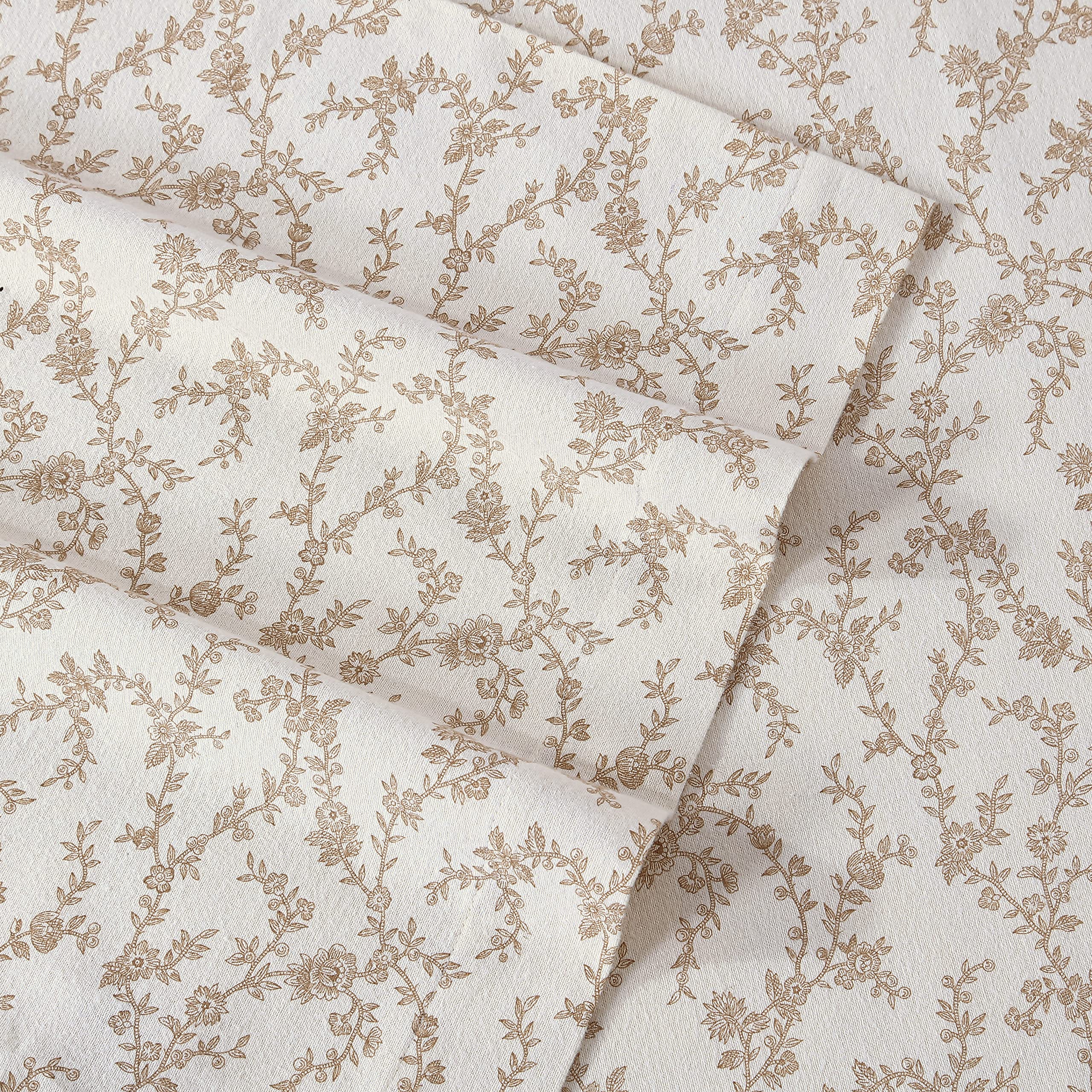 Laura Ashley Home - Queen Sheets, Cotton Flannel Bedding Set, Brushed For Extra Softness  Comfort (Victoria, Queen)