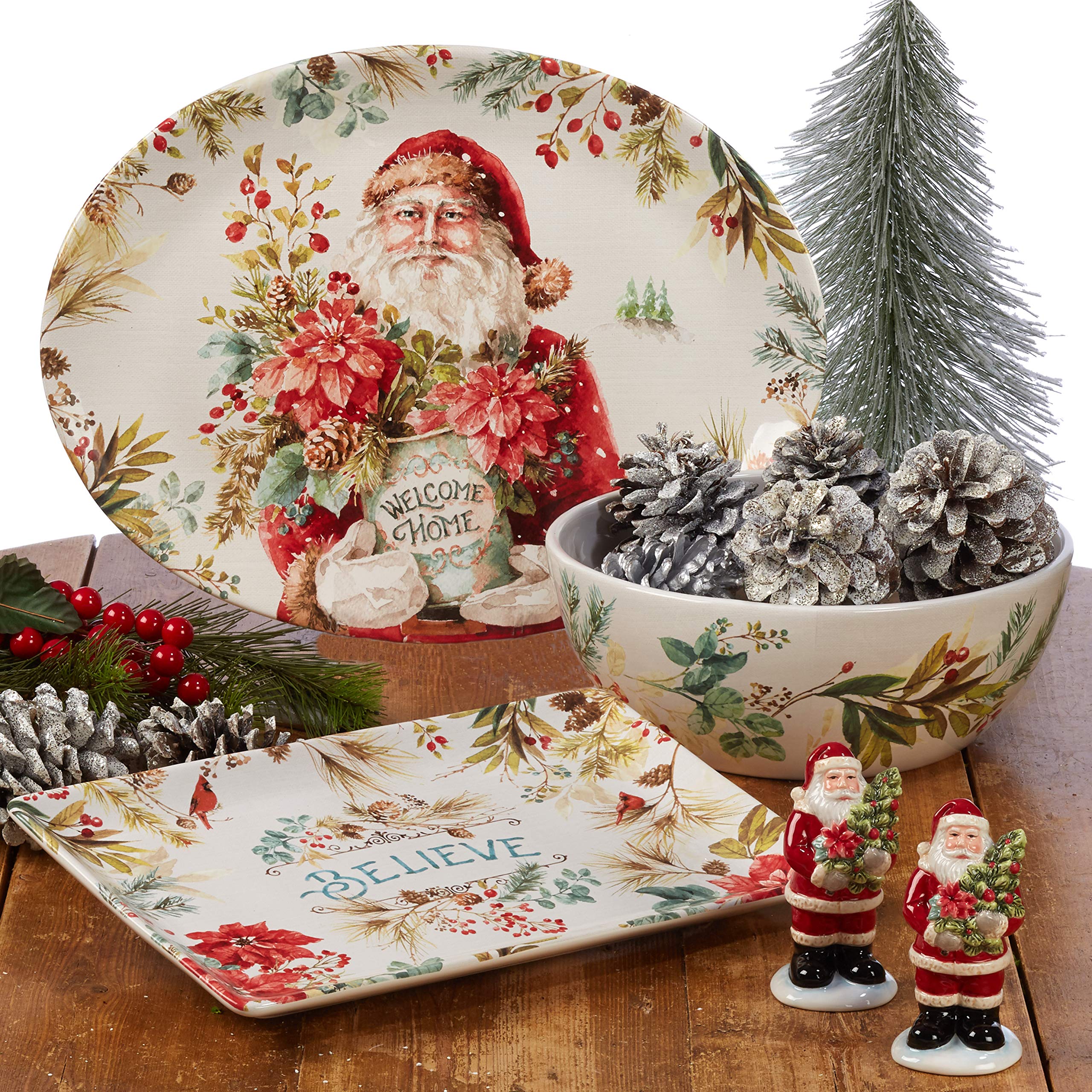 Certified International Christmas Story 9'' Salad/Dessert Plates, Multicolored, Medium, Set Of 4