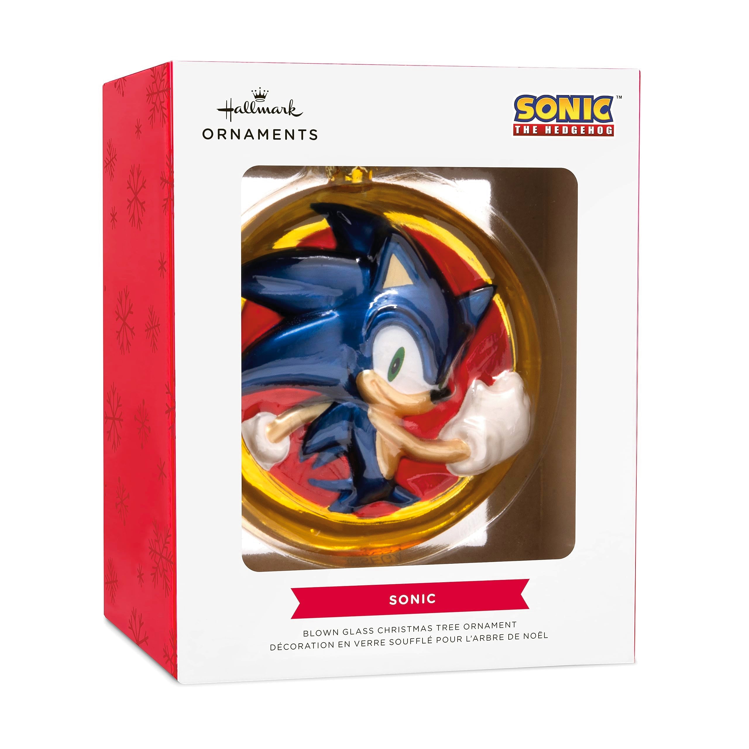 Hallmark Sonic The Hedgehog Christmas Ornament, Blown Glass