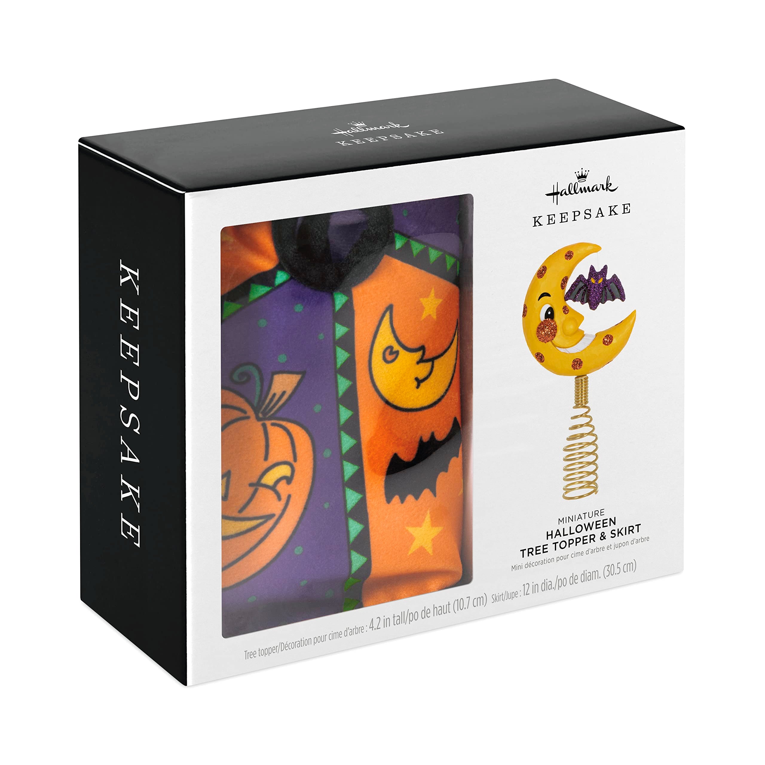 Hallmark Keepsake Mini Halloween Tree Topper and Tree Skirt, Set of 2, Halloween Gifts