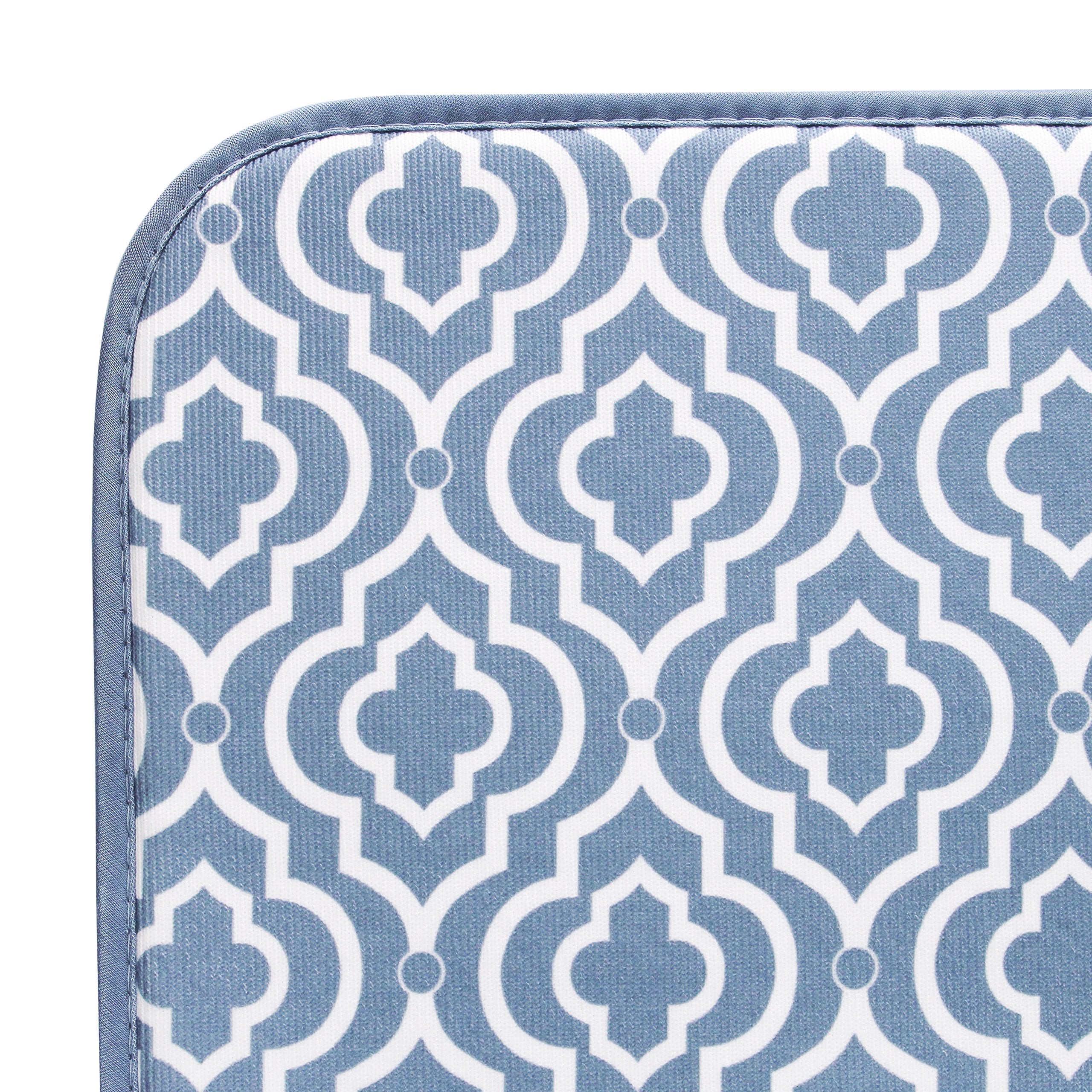 S&T Inc. Dish Drying Mat For Kitchen, Absorbent, Reversible Microfiber Dish Mat, 16 Inch X 18 Inch, Slate Trellis